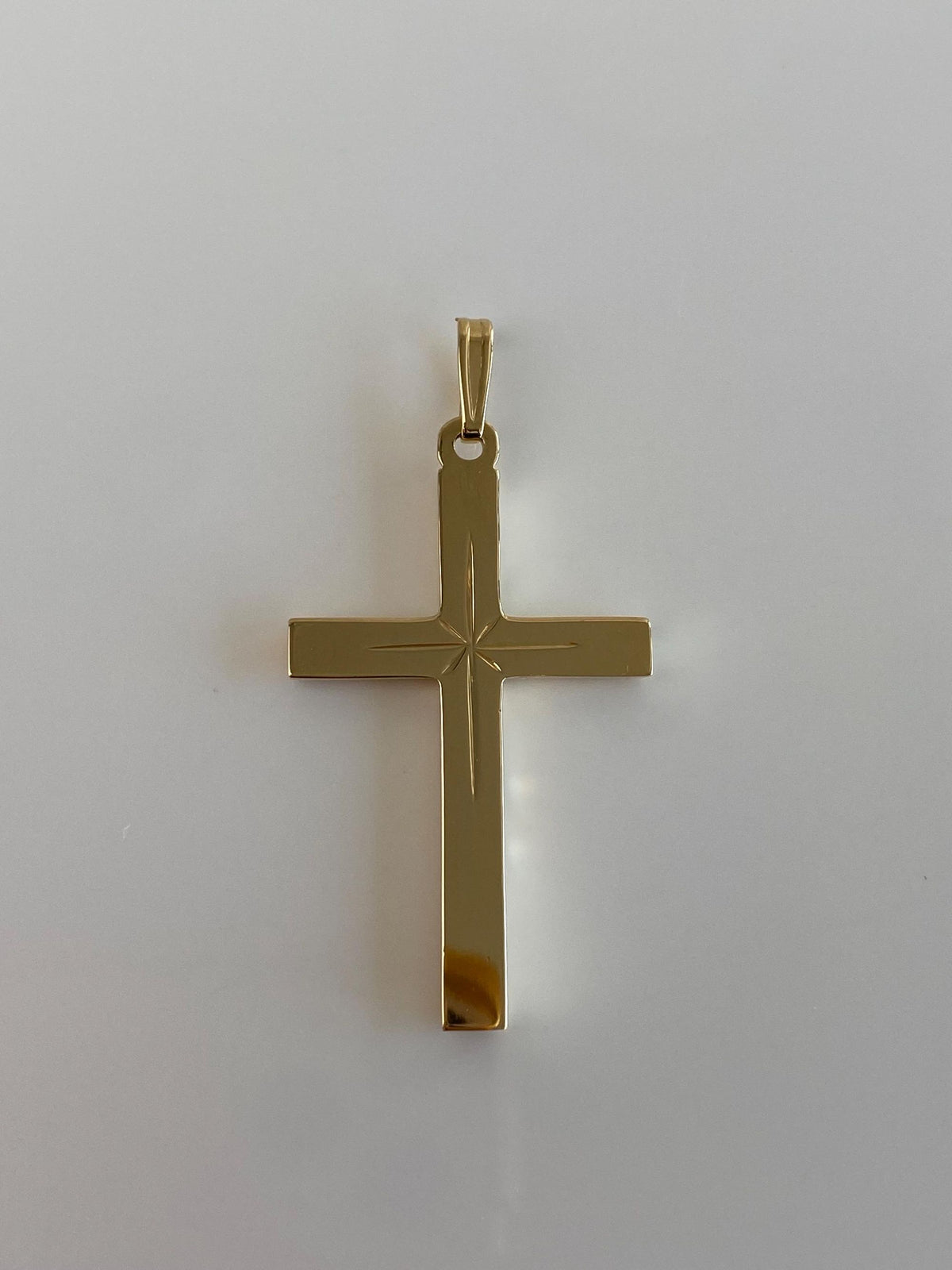 Vintage 14k Yellow Gold Large Cross Charm