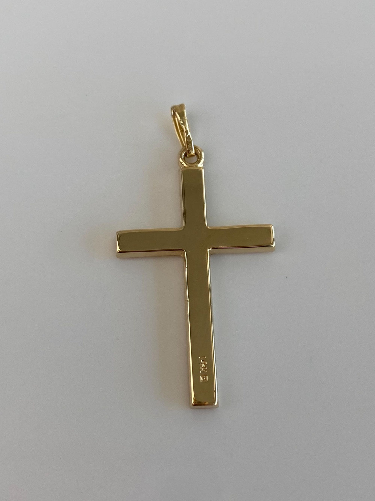 Vintage 14k Yellow Gold Large Cross Charm