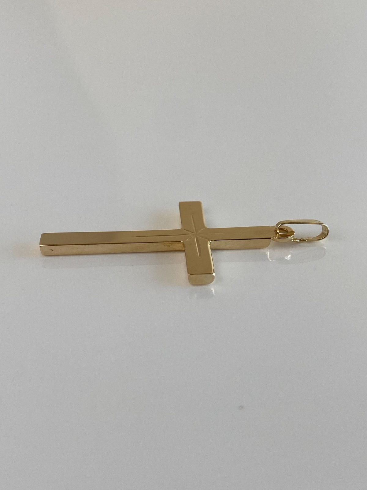 Vintage 14k Yellow Gold Large Cross Charm