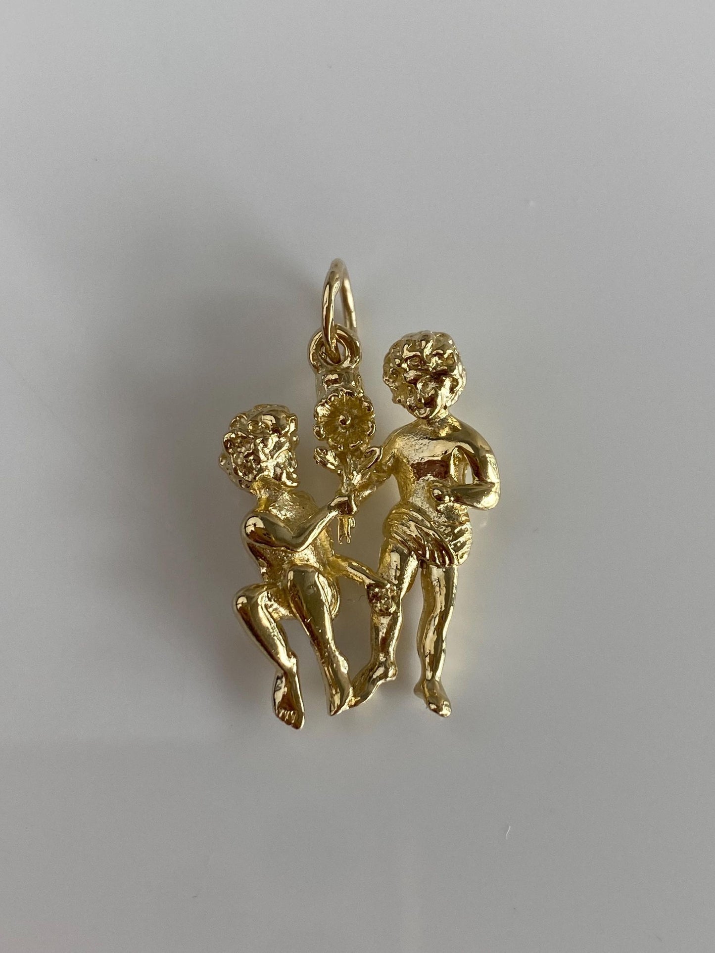Vintage Solid 14k Yellow Gold Gemini Zodiac Charm