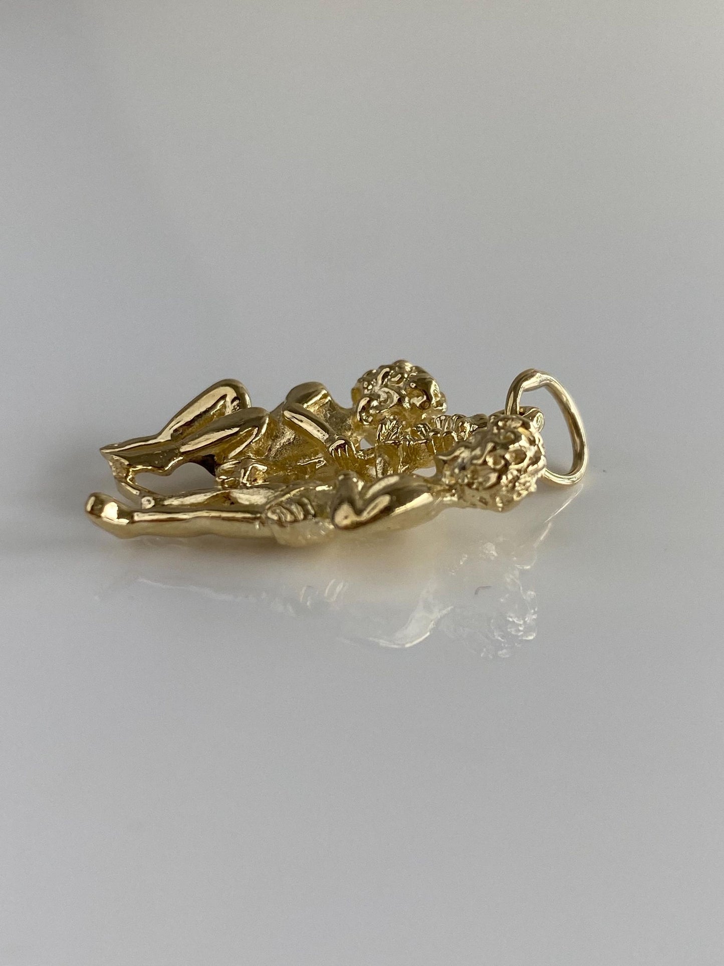 Vintage Solid 14k Yellow Gold Gemini Zodiac Charm