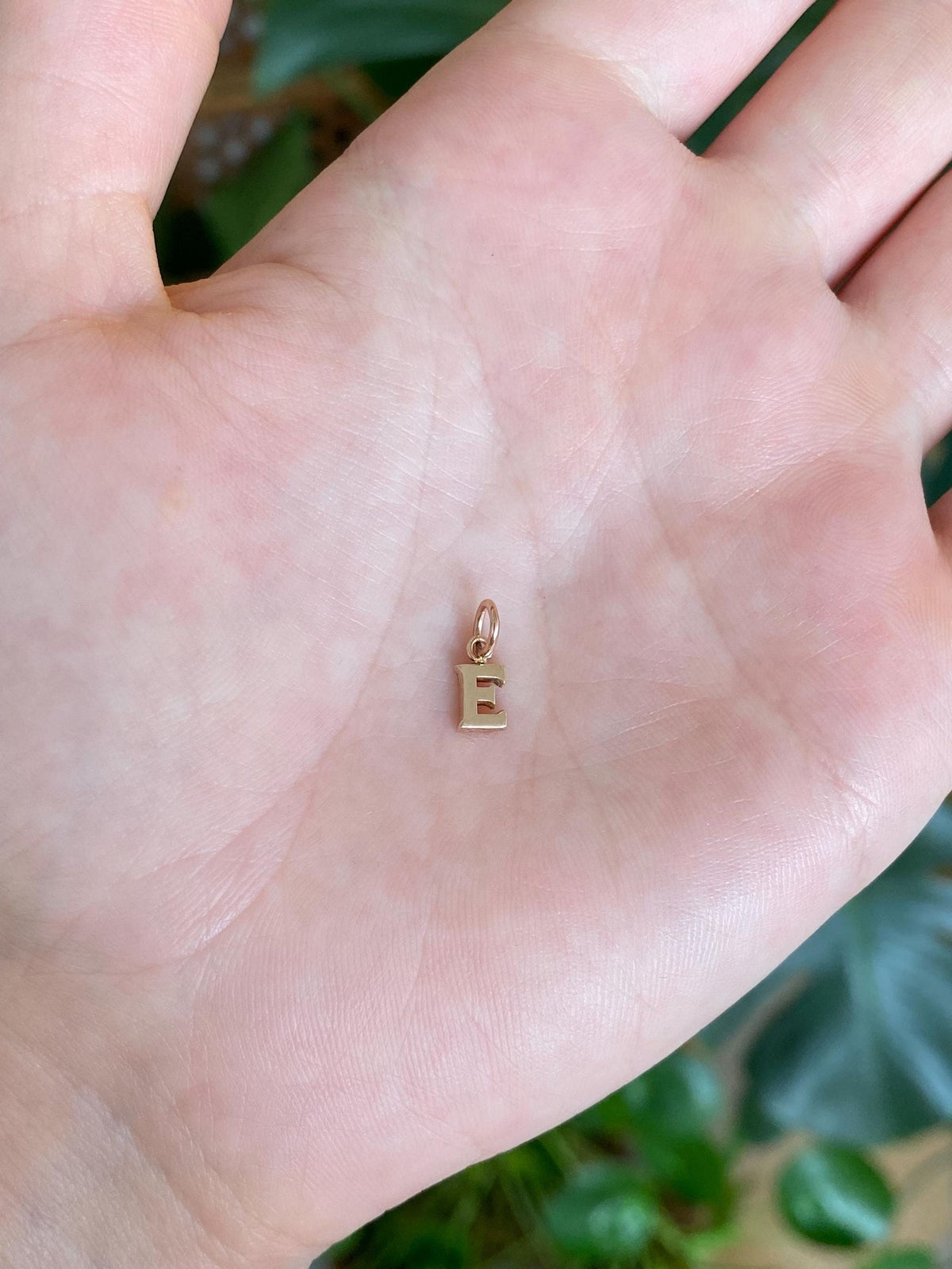 Vintage Solid 10k Rosey Gold Initial 'E' Charm