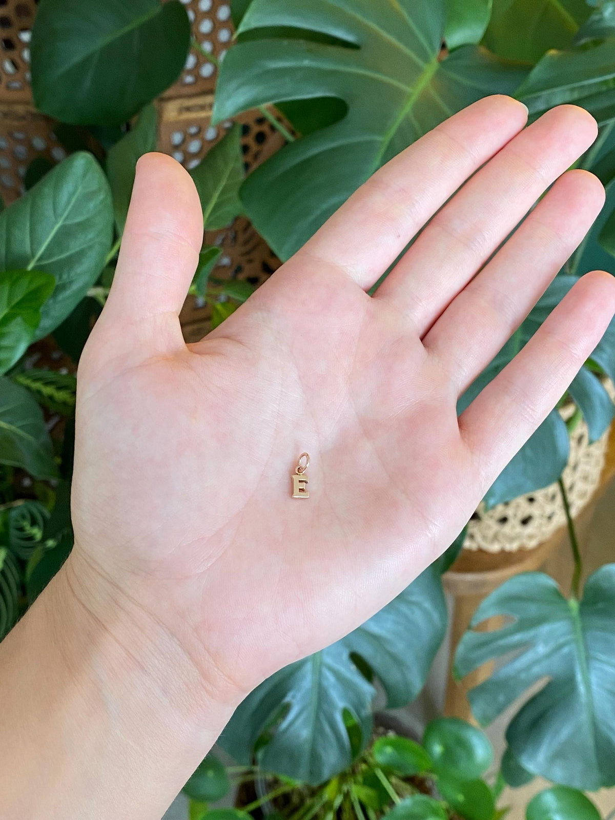 Vintage Solid 10k Rosey Gold Initial 'E' Charm