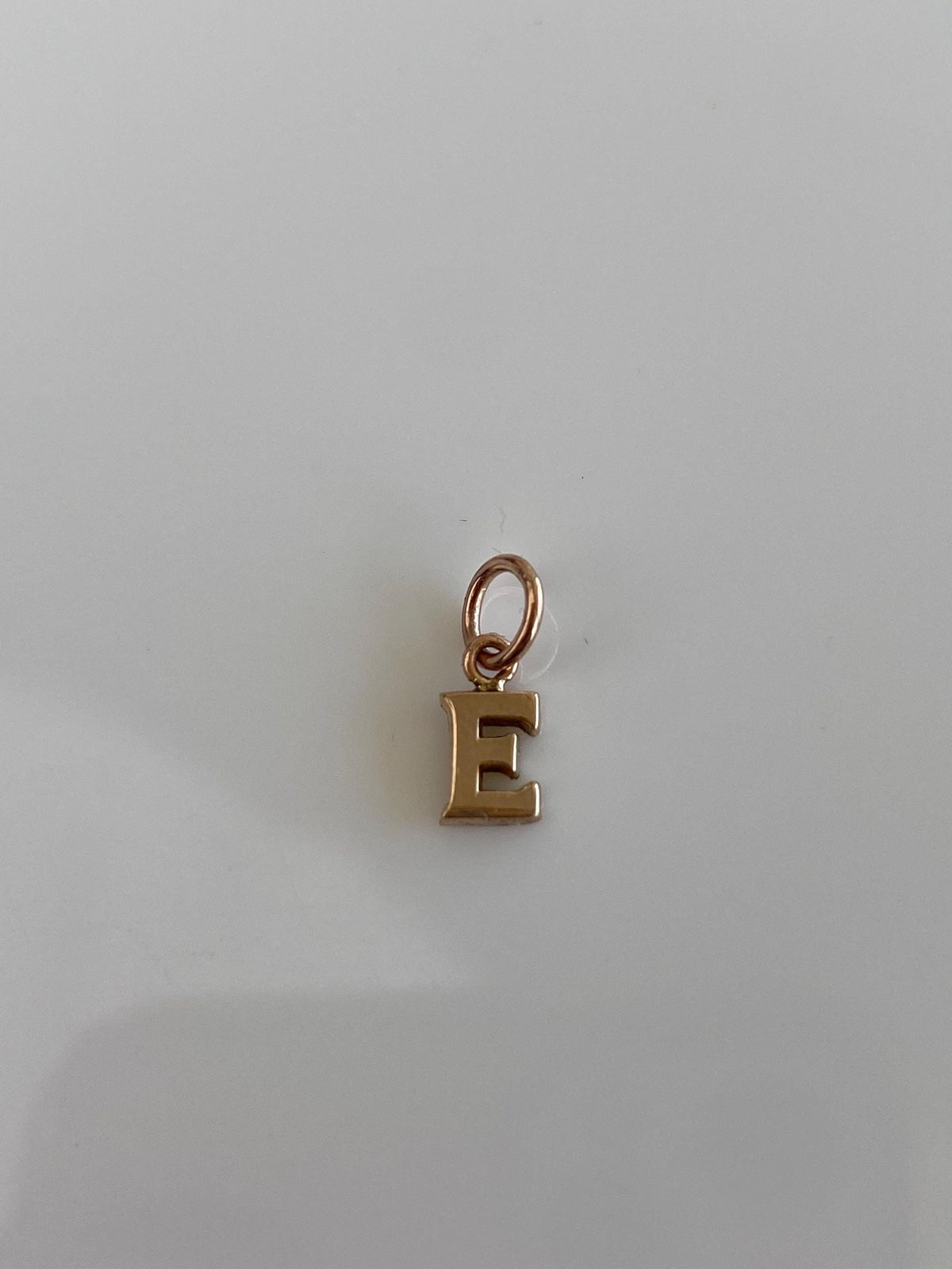 Vintage Solid 10k Rosey Gold Initial 'E' Charm