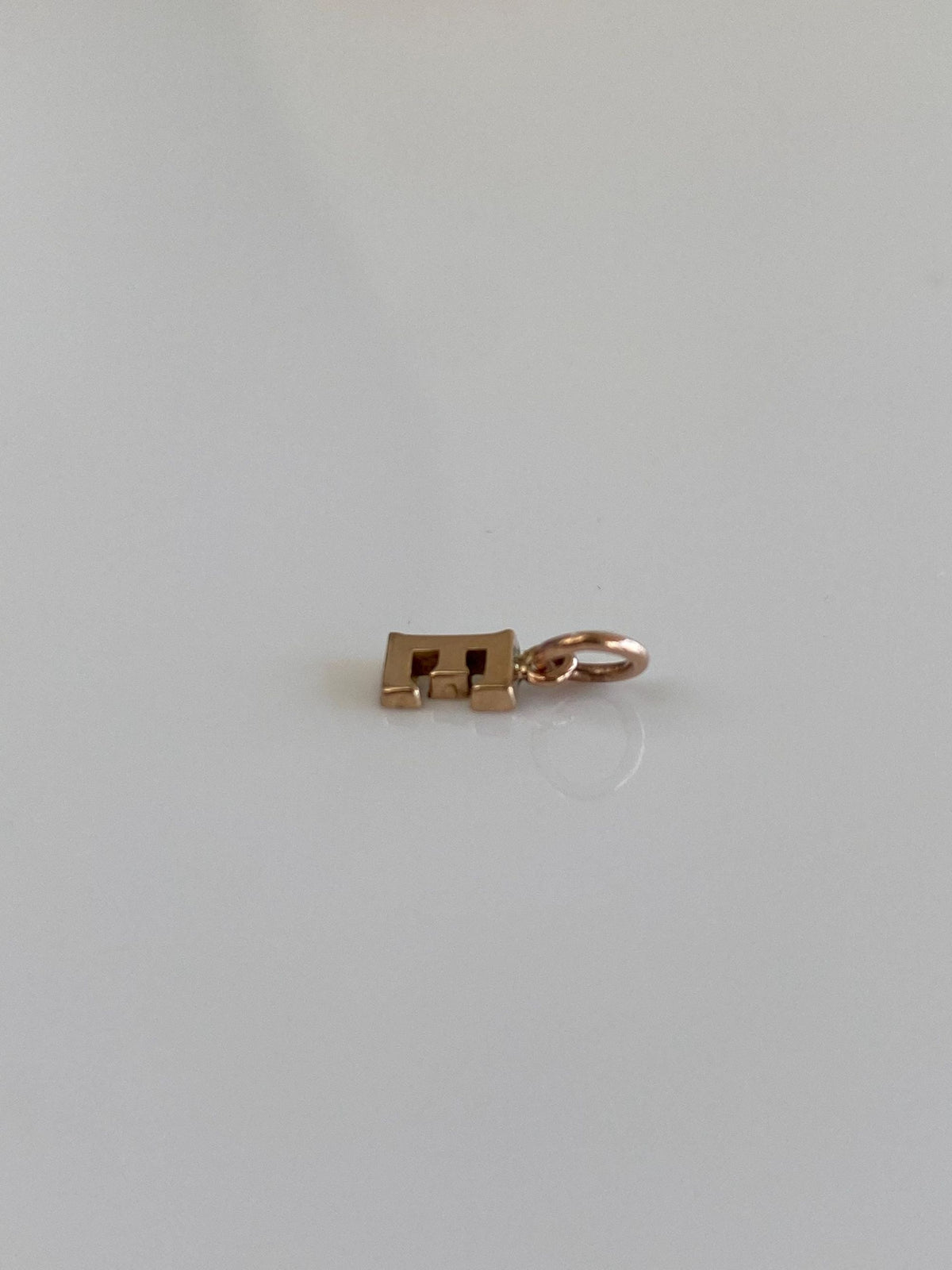 Vintage Solid 10k Rosey Gold Initial 'E' Charm