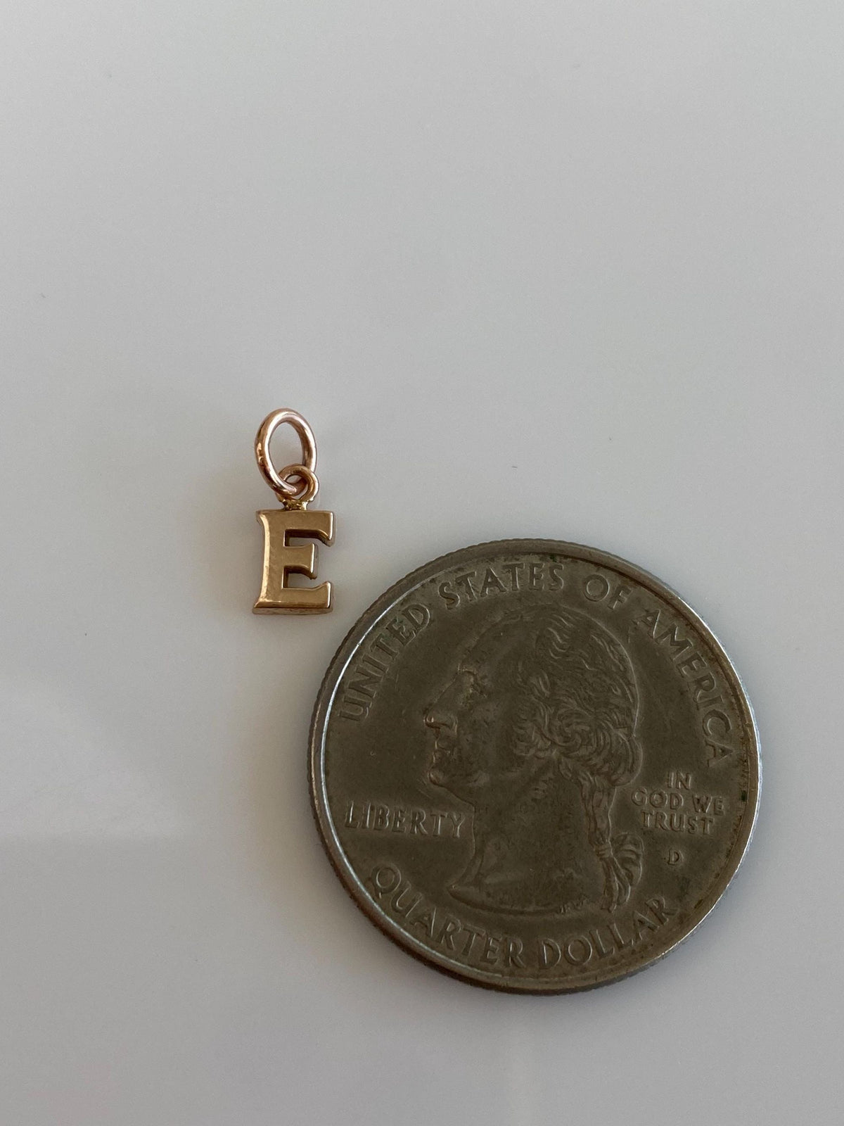Vintage Solid 10k Rosey Gold Initial 'E' Charm