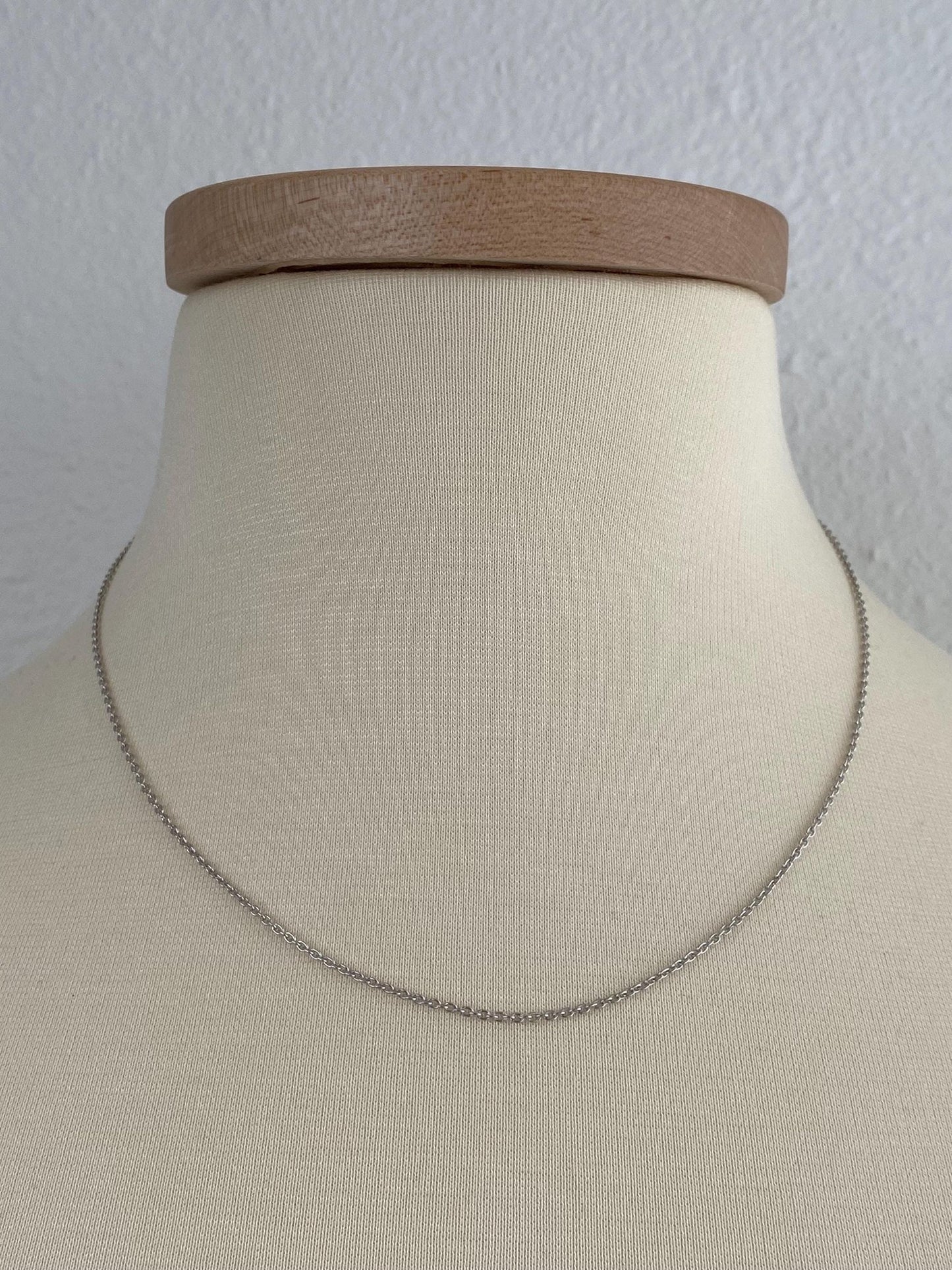 Vintage Solid 14k White Gold Cable Chain Necklace - 18 inches