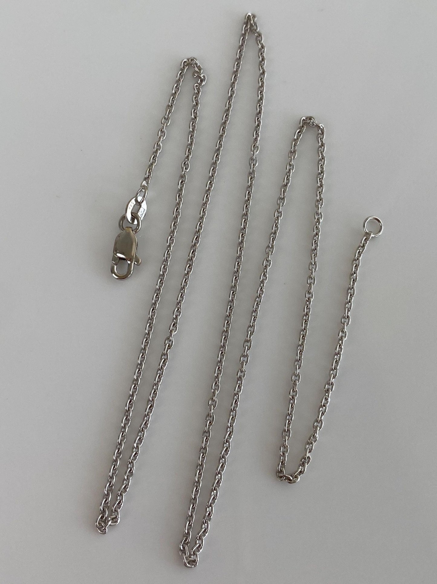 Vintage Solid 14k White Gold Cable Chain Necklace - 18 inches