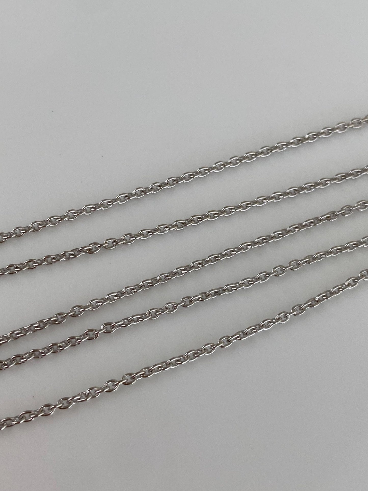 Vintage Solid 14k White Gold Cable Chain Necklace - 18 inches