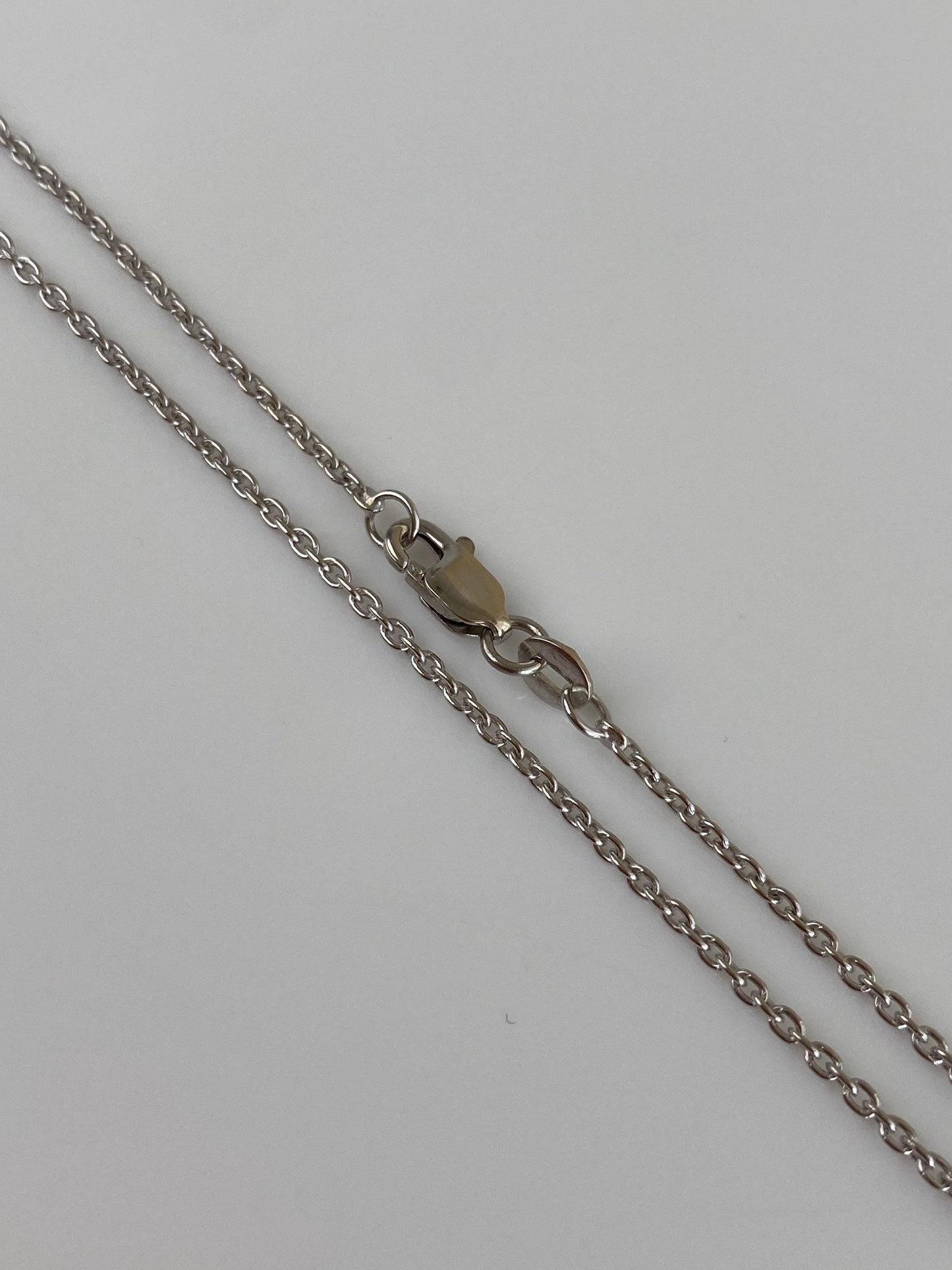 Vintage Solid 14k White Gold Cable Chain Necklace - 18 inches