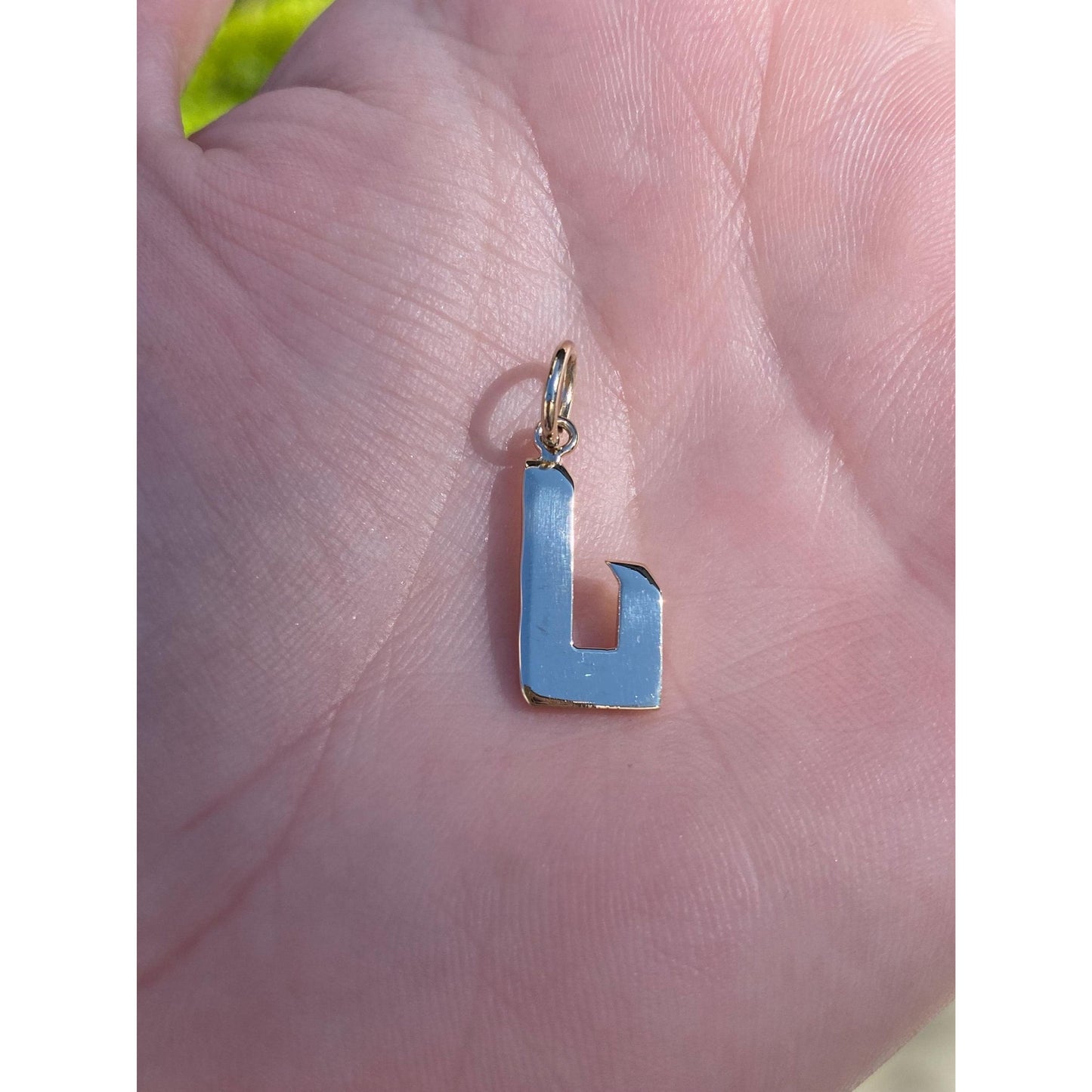 Solid 14k Yellow Gold Initial 'L' Charm