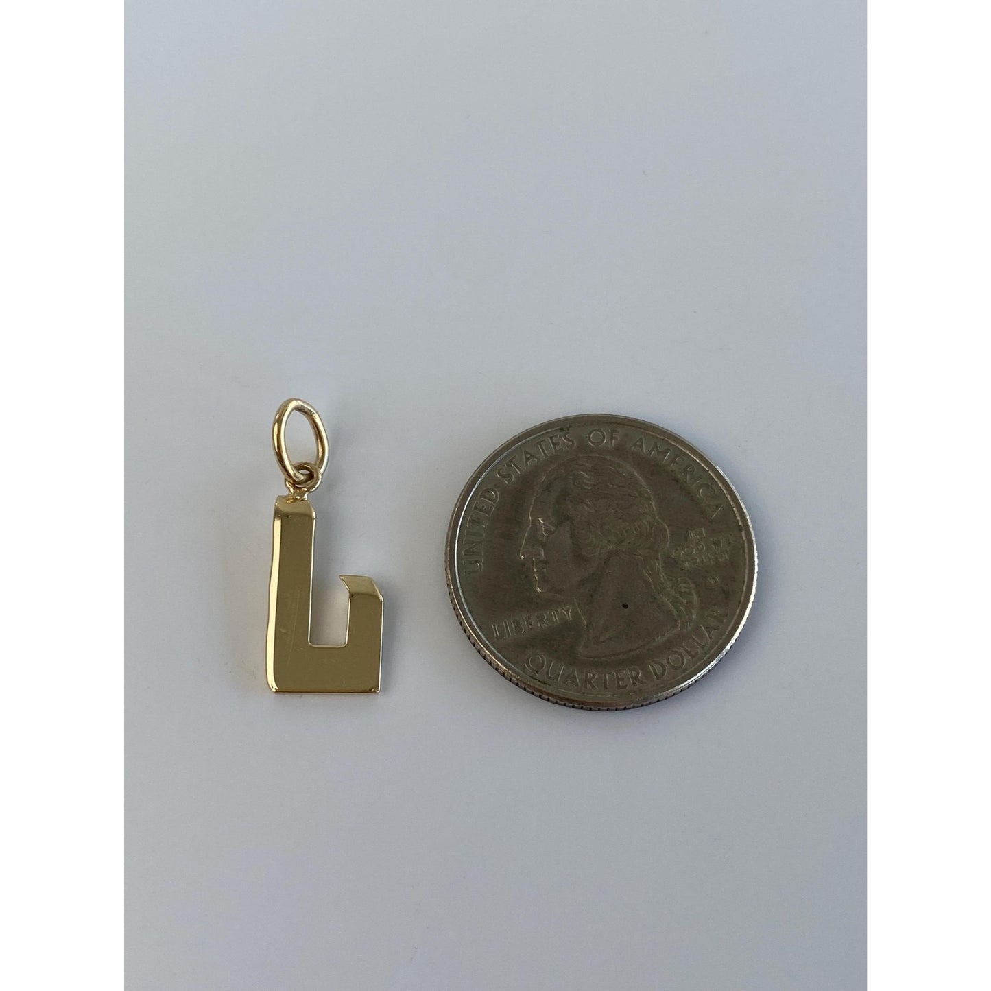 Solid 14k Yellow Gold Initial 'L' Charm