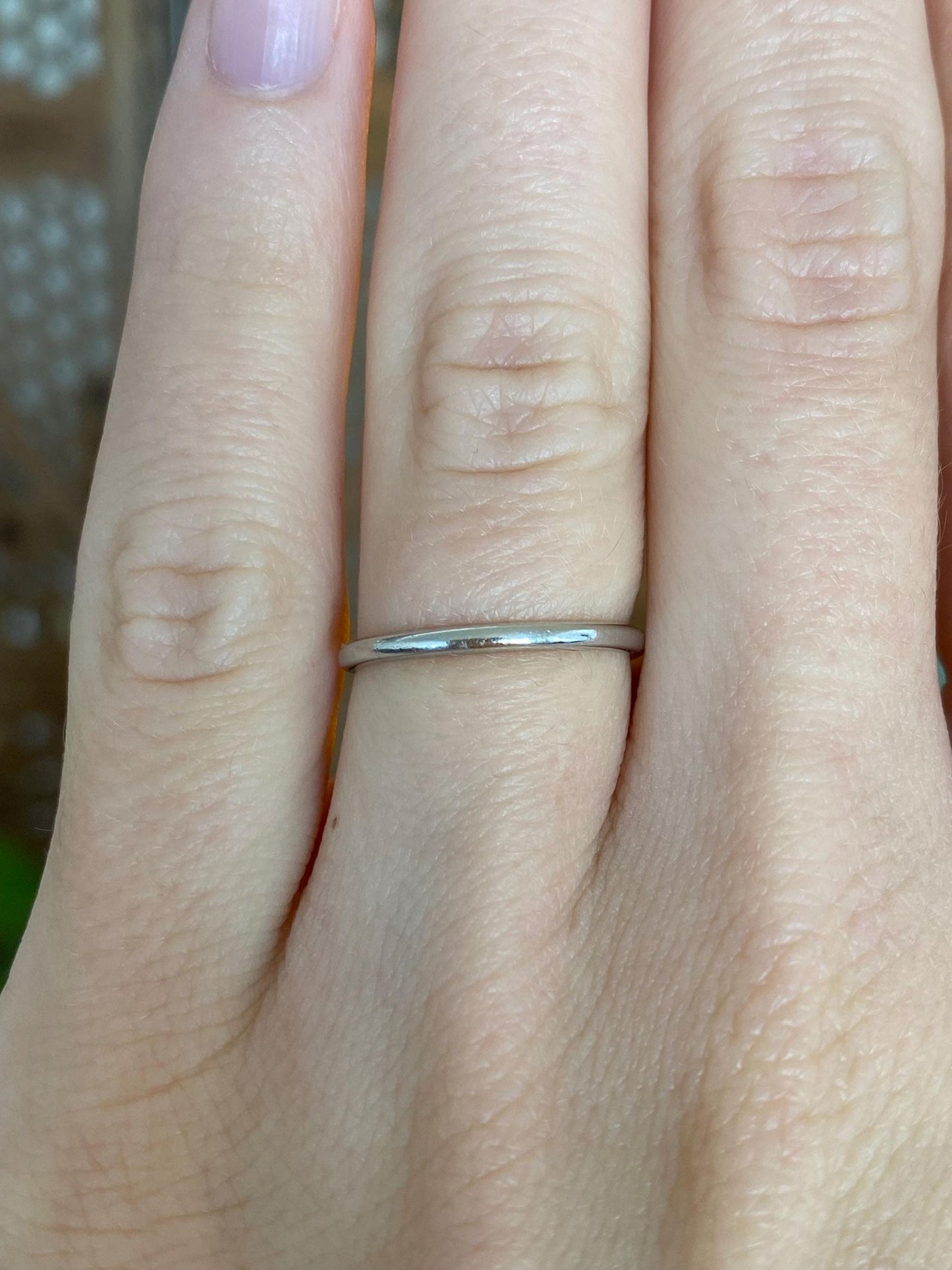 Vintage Solid Platinum Ring Band - Size 5