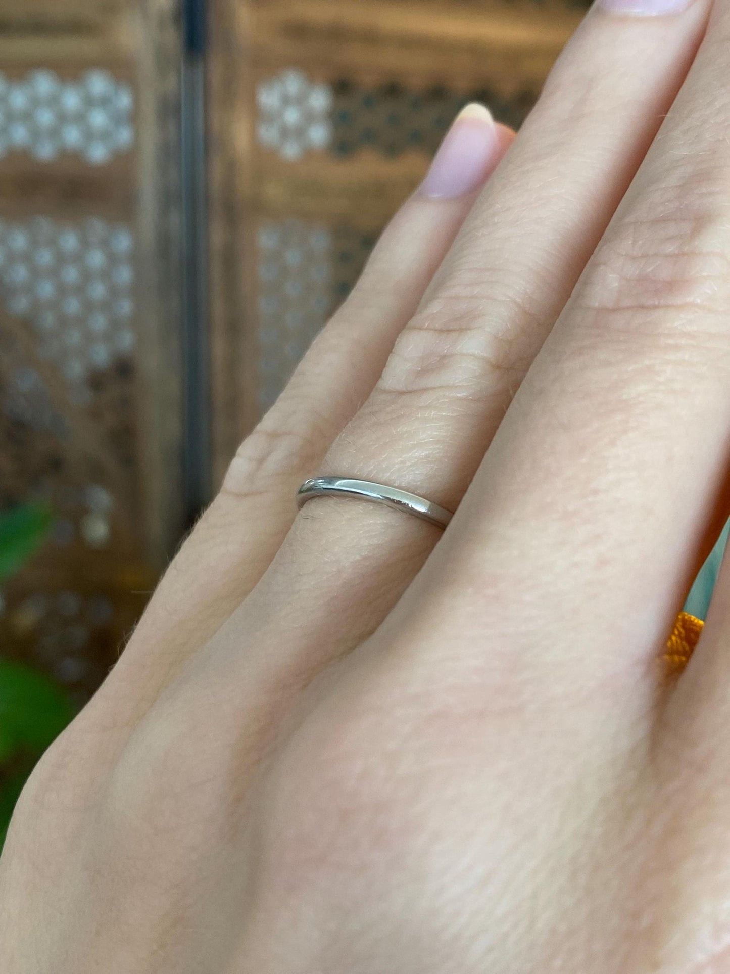 Vintage Solid Platinum Ring Band - Size 5