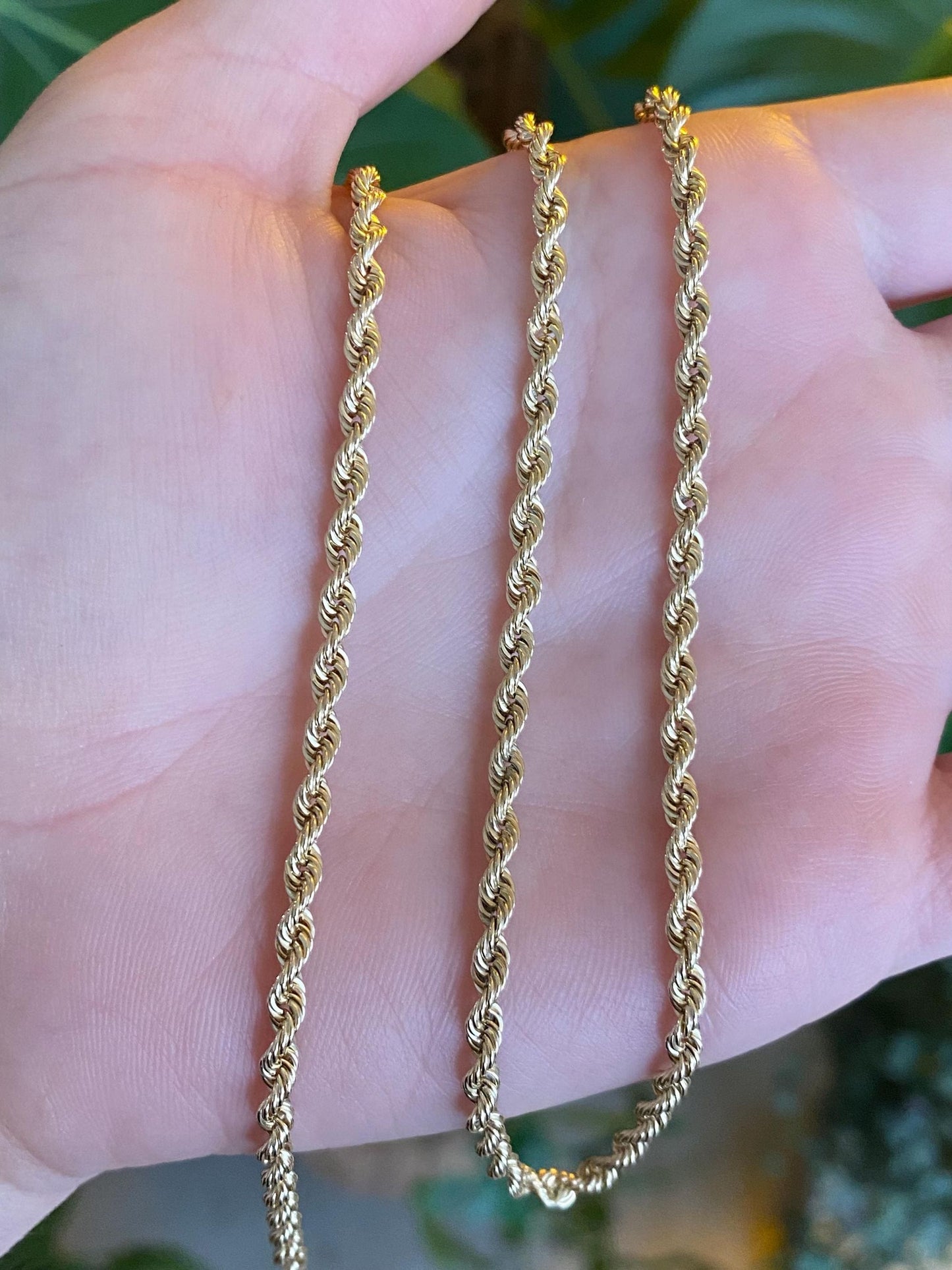 Vintage Solid 14k Yellow Gold Rope Chain Necklace - 18.5 inches
