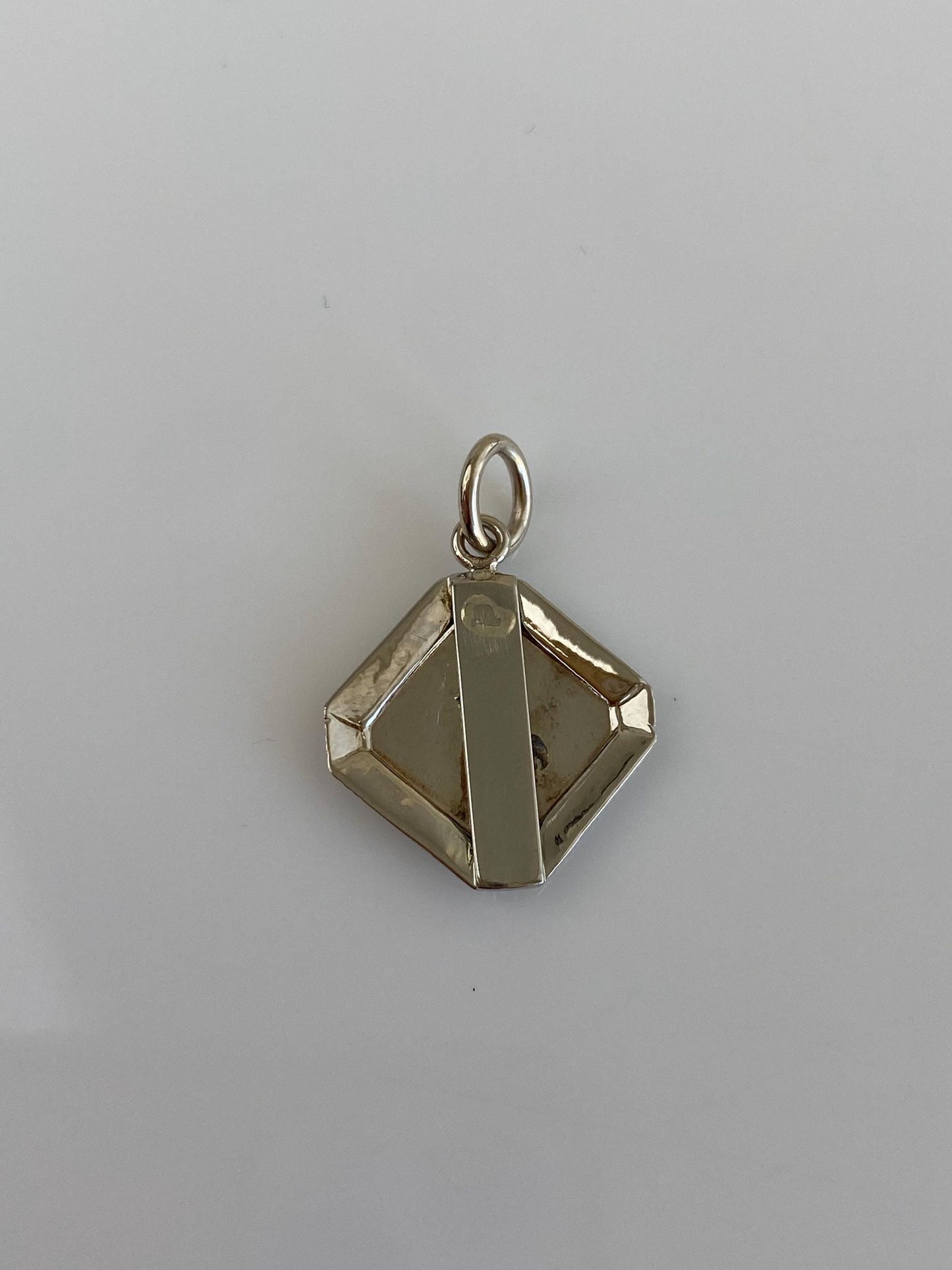Vintage Solid 14k White Gold & Platinum Diamond Cufflink Conversion Charm