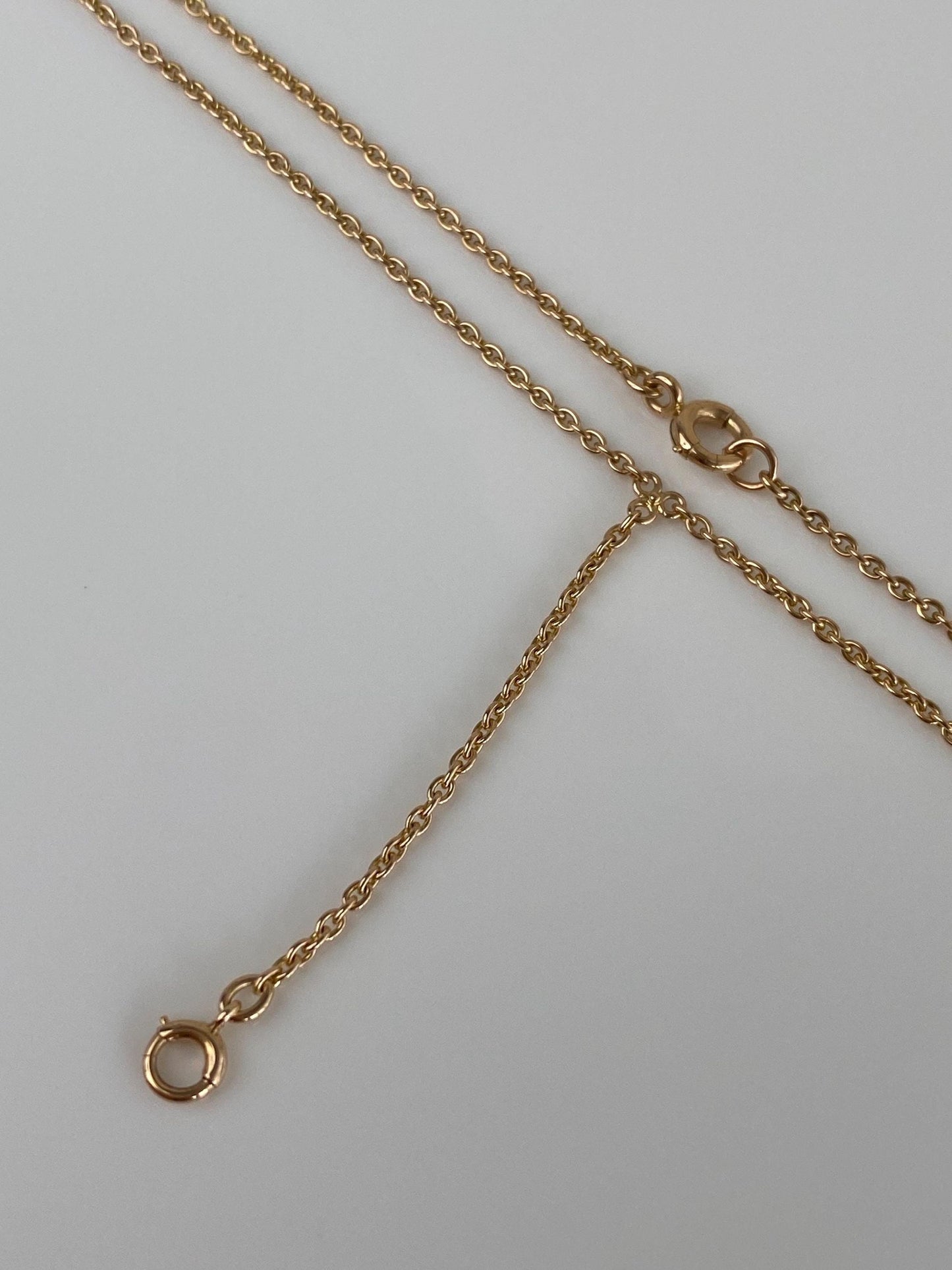 Vintage Solid 14k Yellow Gold Cable Chain Charm Holder Necklace - 21 inches