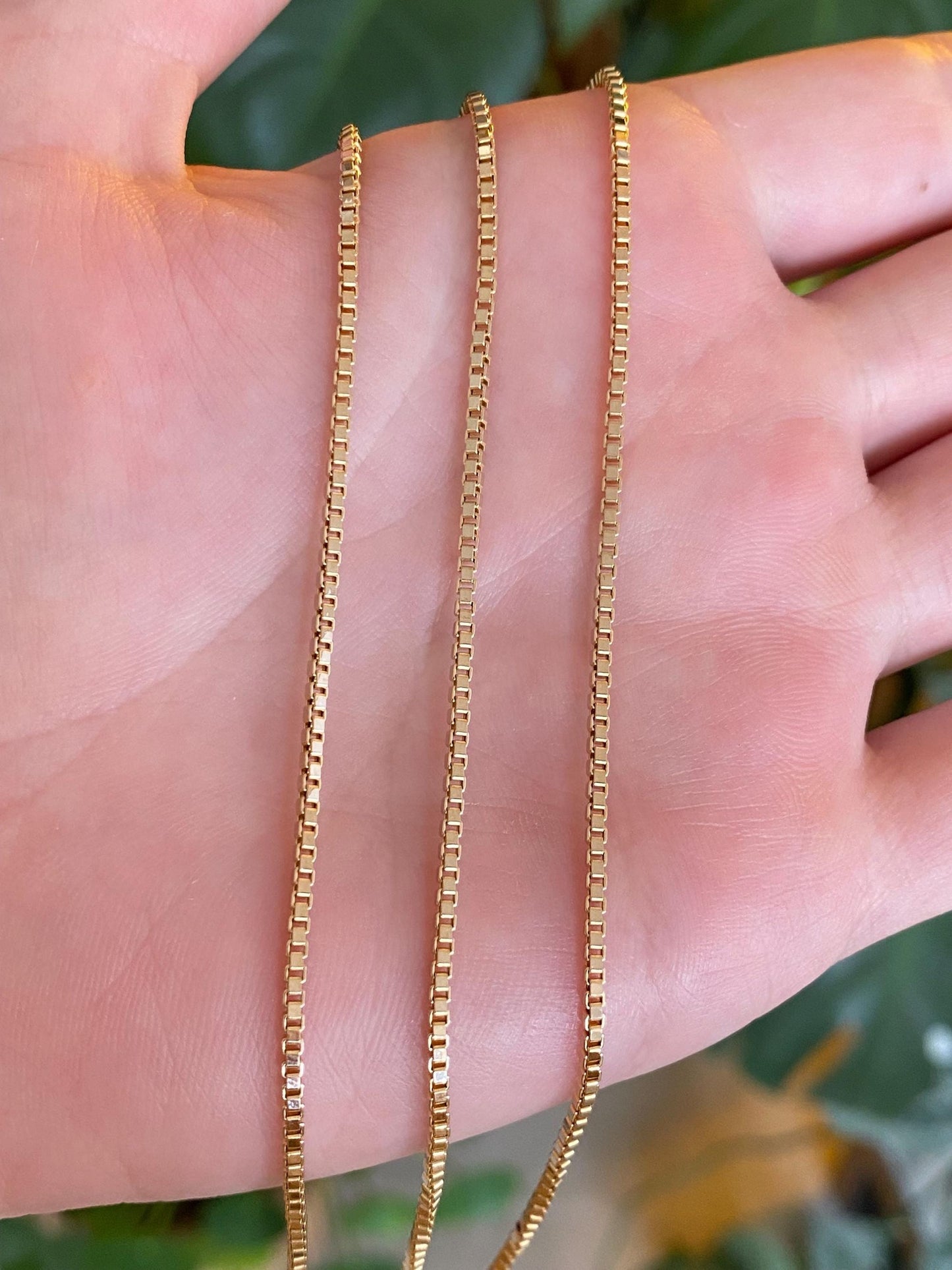 Vintage 14k Yellow Gold Chunky Box Chain Necklace - 23.75 inches