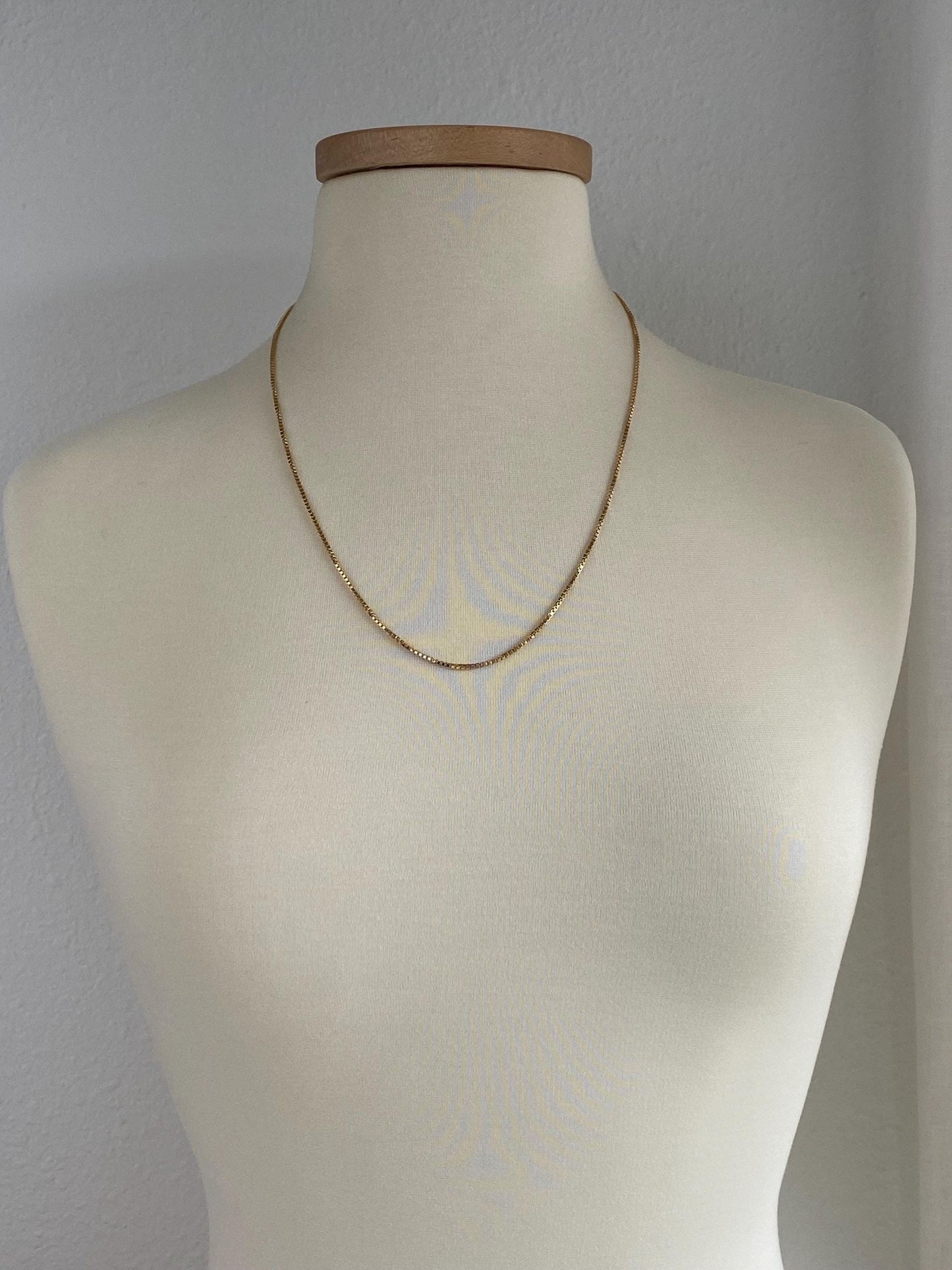 Vintage 14k Yellow Gold Chunky Box Chain Necklace - 23.75 inches