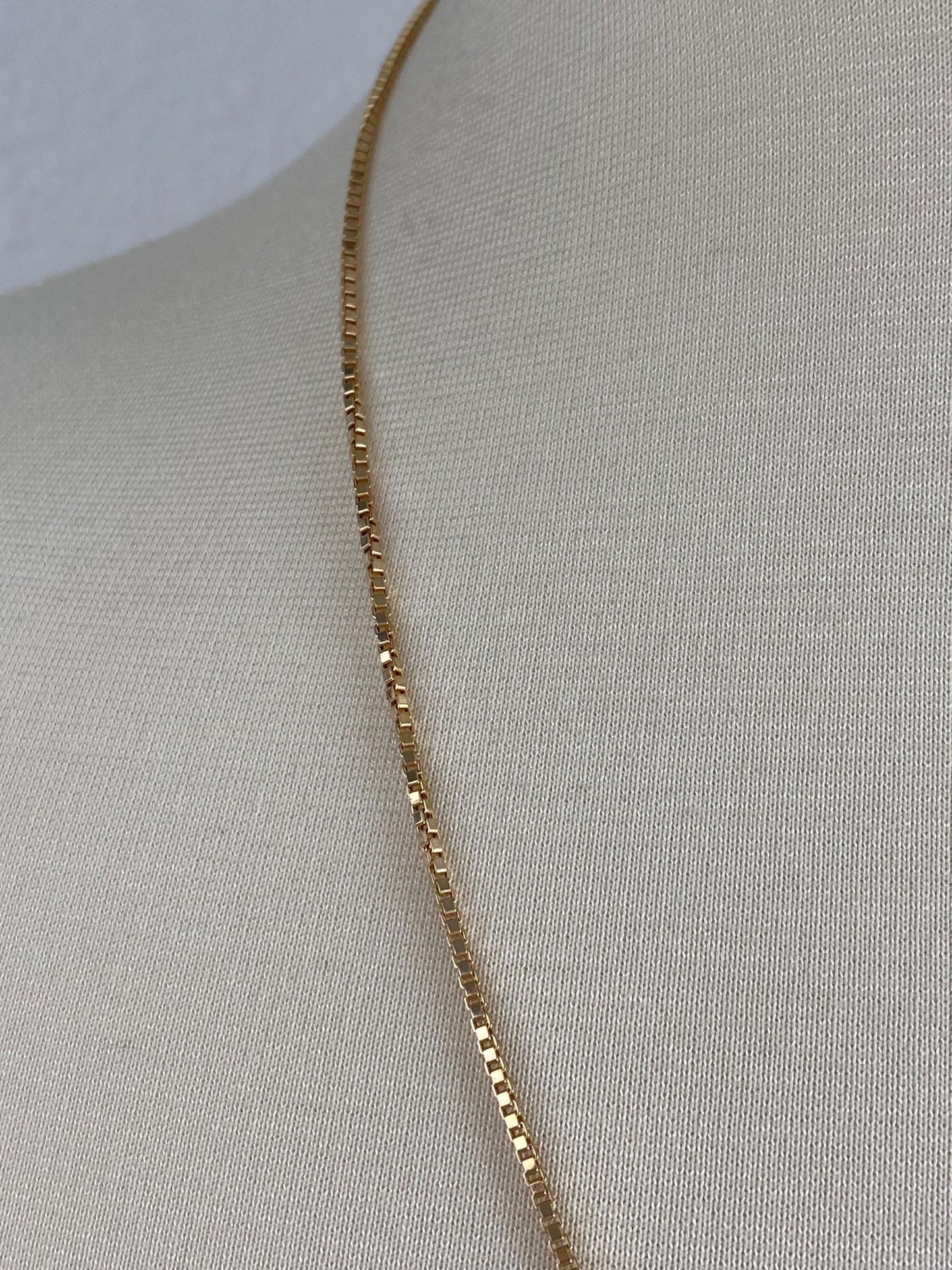 Vintage 14k Yellow Gold Chunky Box Chain Necklace - 23.75 inches