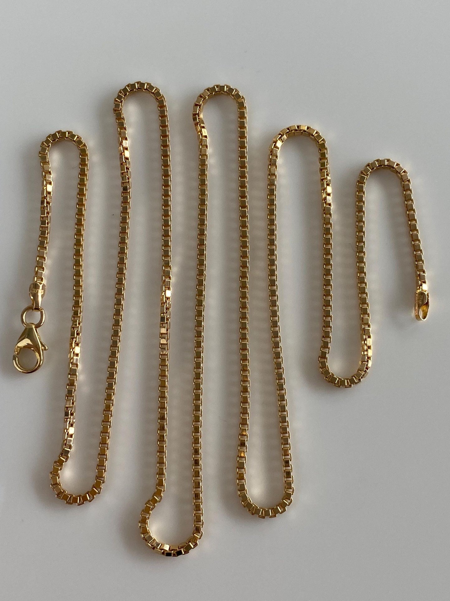 Vintage 14k Yellow Gold Chunky Box Chain Necklace - 23.75 inches