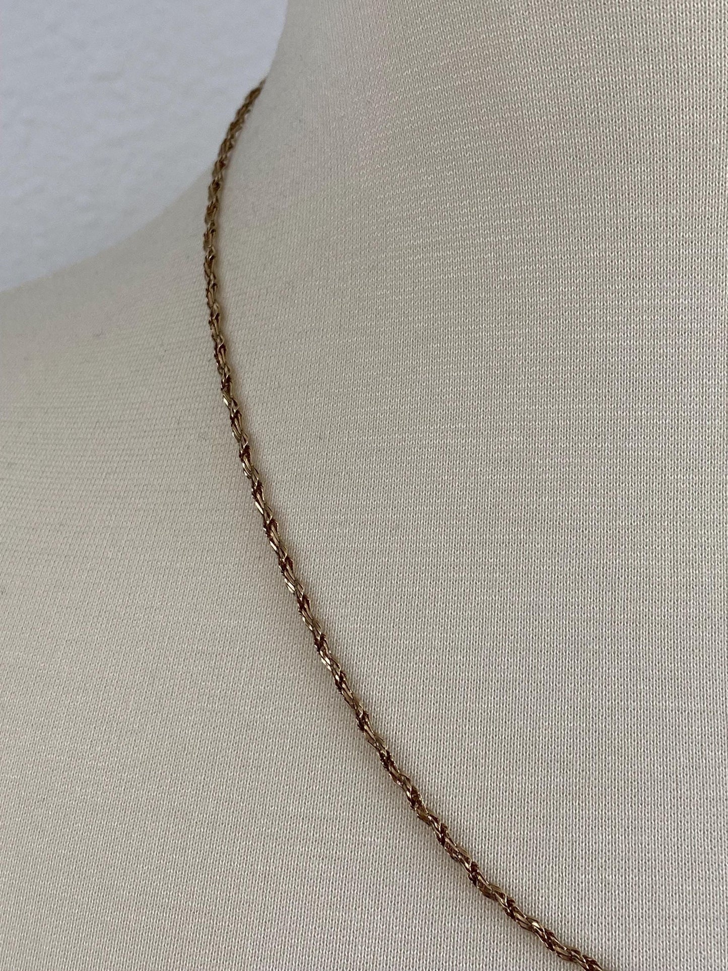 Vintage Solid 14k Yellow Gold Twist Style Chain Necklace - 20.25 inches