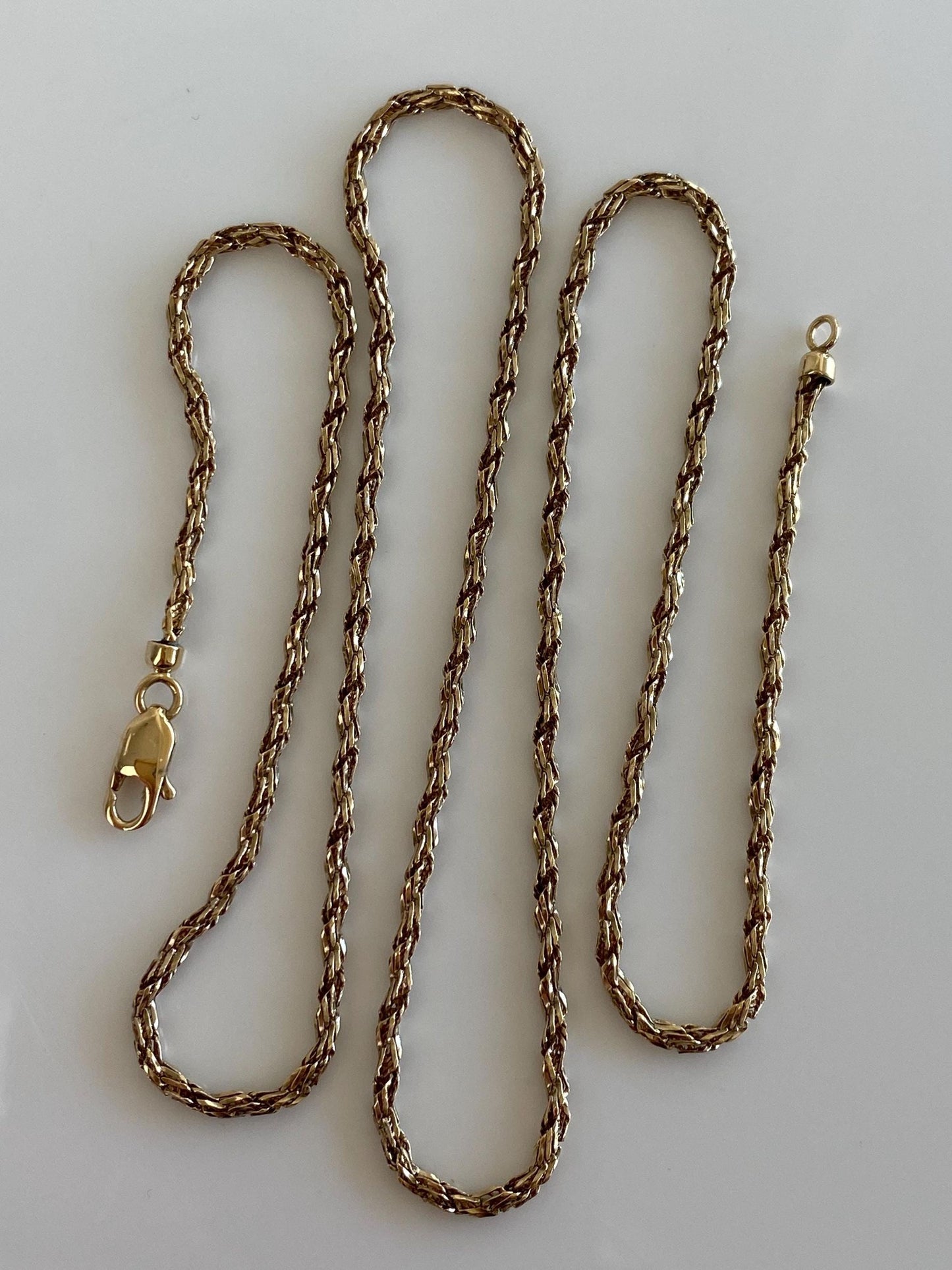Vintage Solid 14k Yellow Gold Twist Style Chain Necklace - 20.25 inches