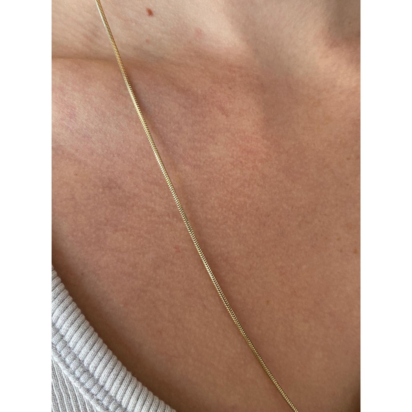 Vintage Solid 14k Yellow Gold Snake Chain Necklace - 24.25 inches