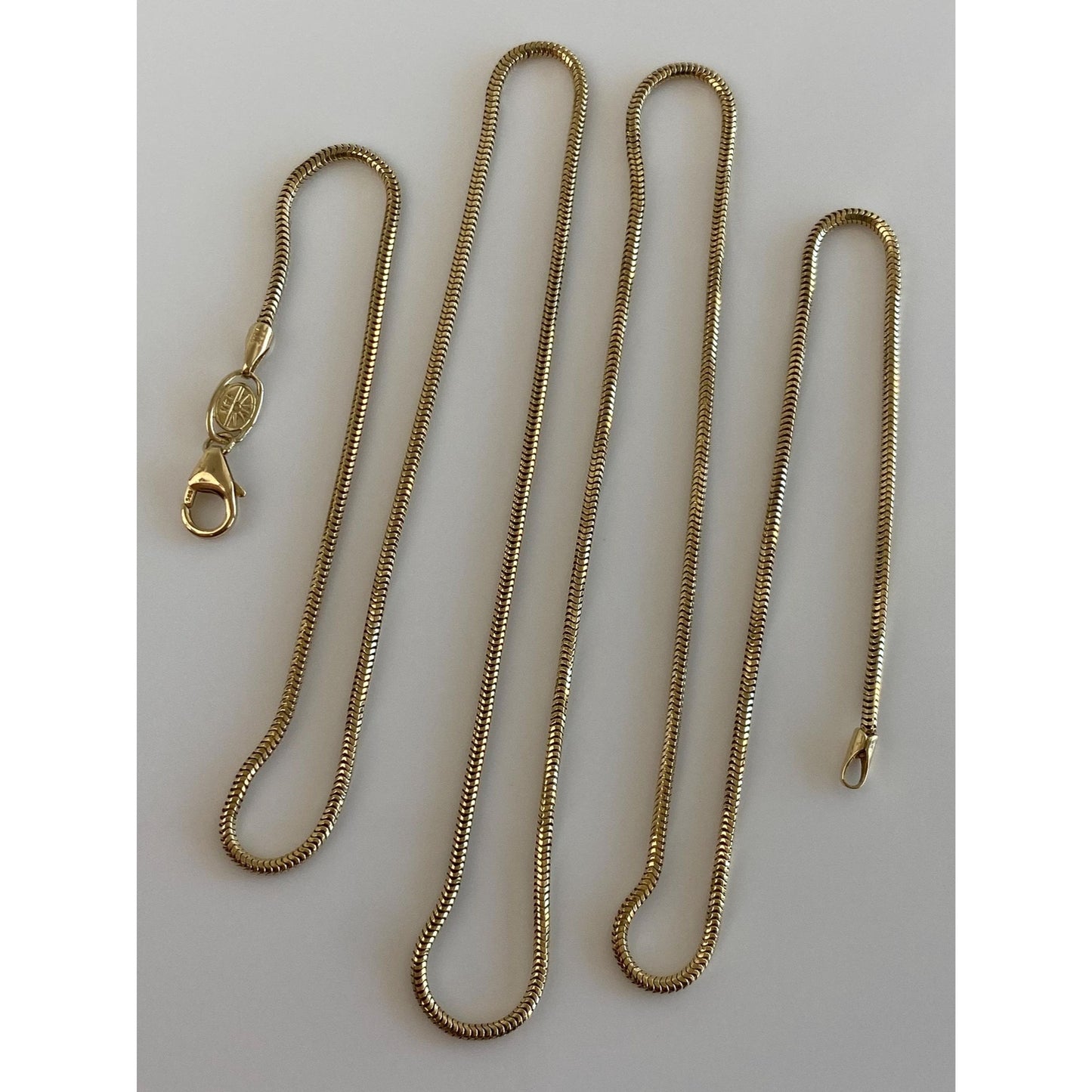 Vintage Solid 14k Yellow Gold Snake Chain Necklace - 24.25 inches