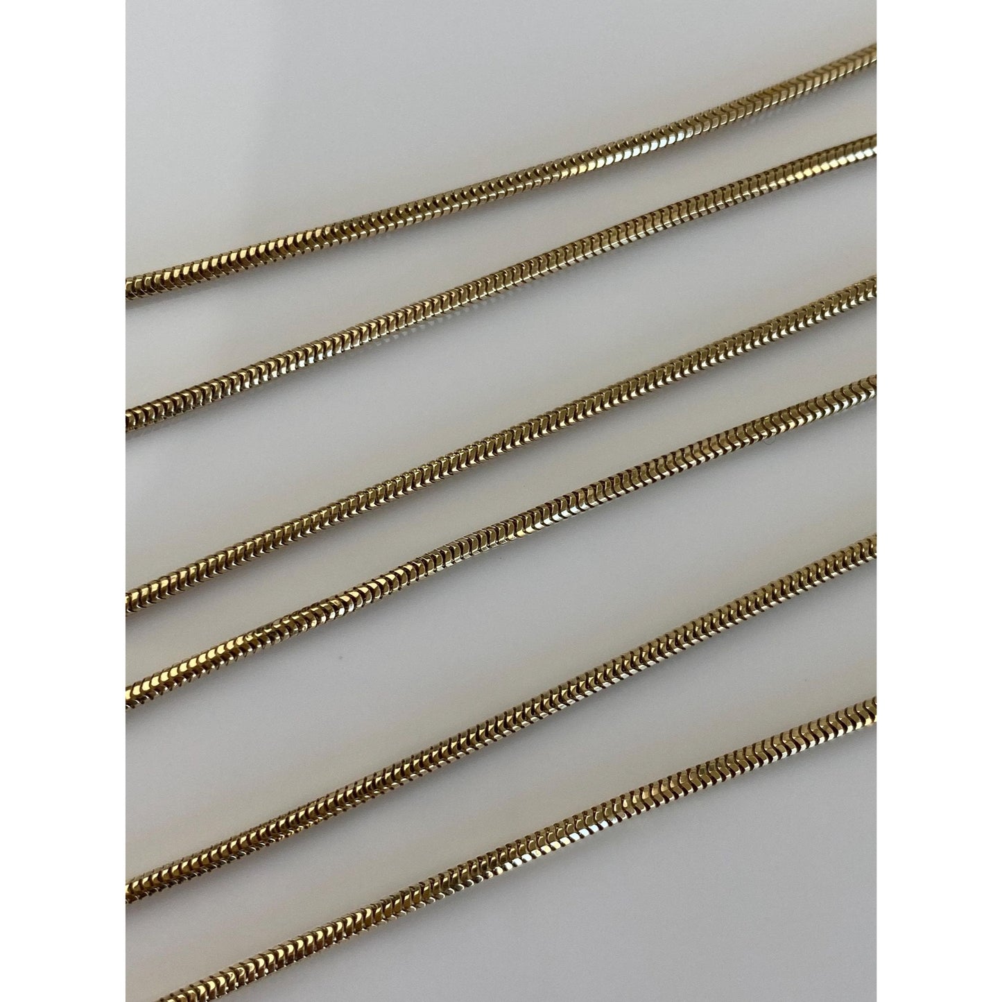 Vintage Solid 14k Yellow Gold Snake Chain Necklace - 24.25 inches