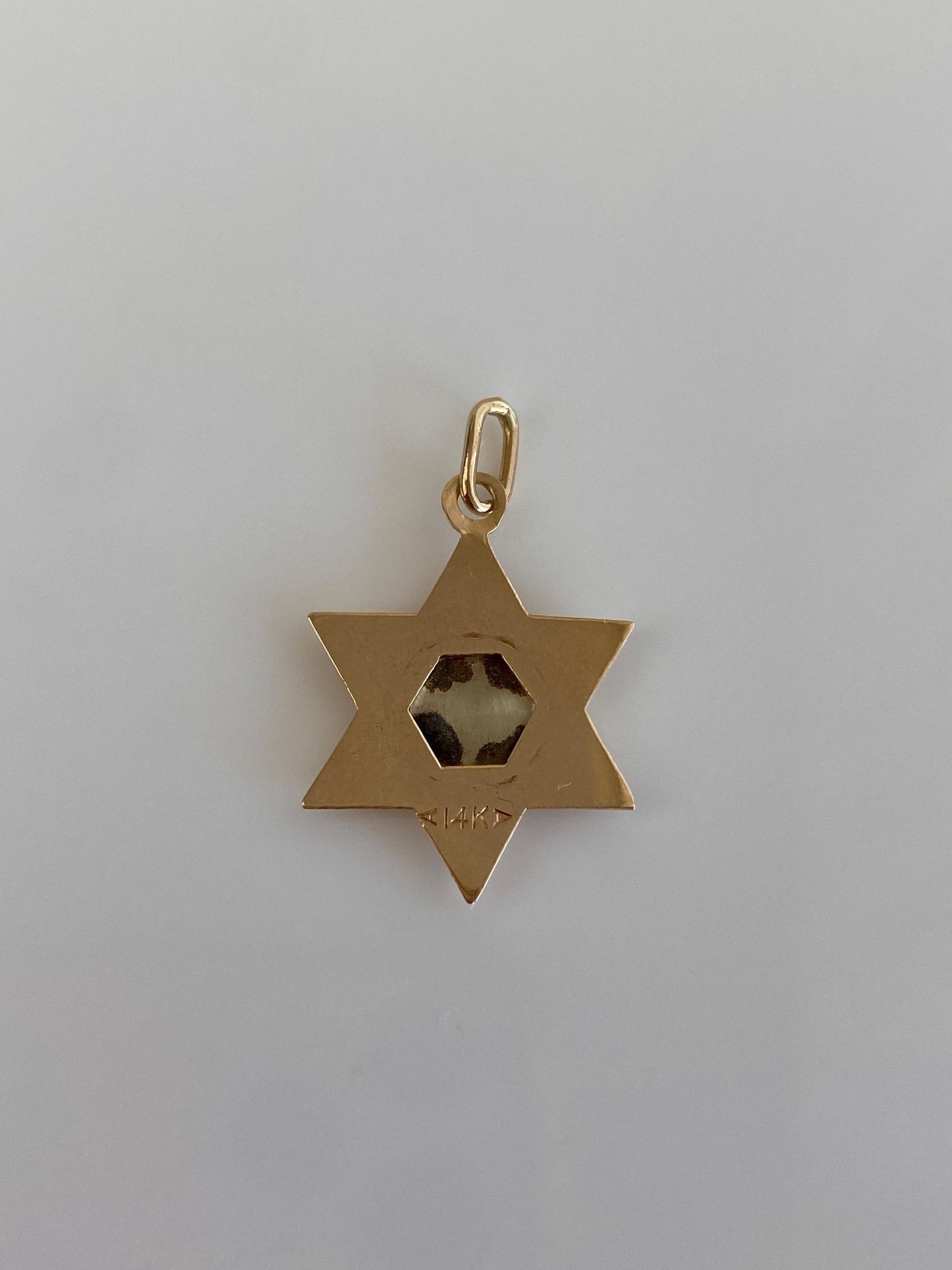 Vintage Solid 14k Rose & White Gold Star Of David Charm