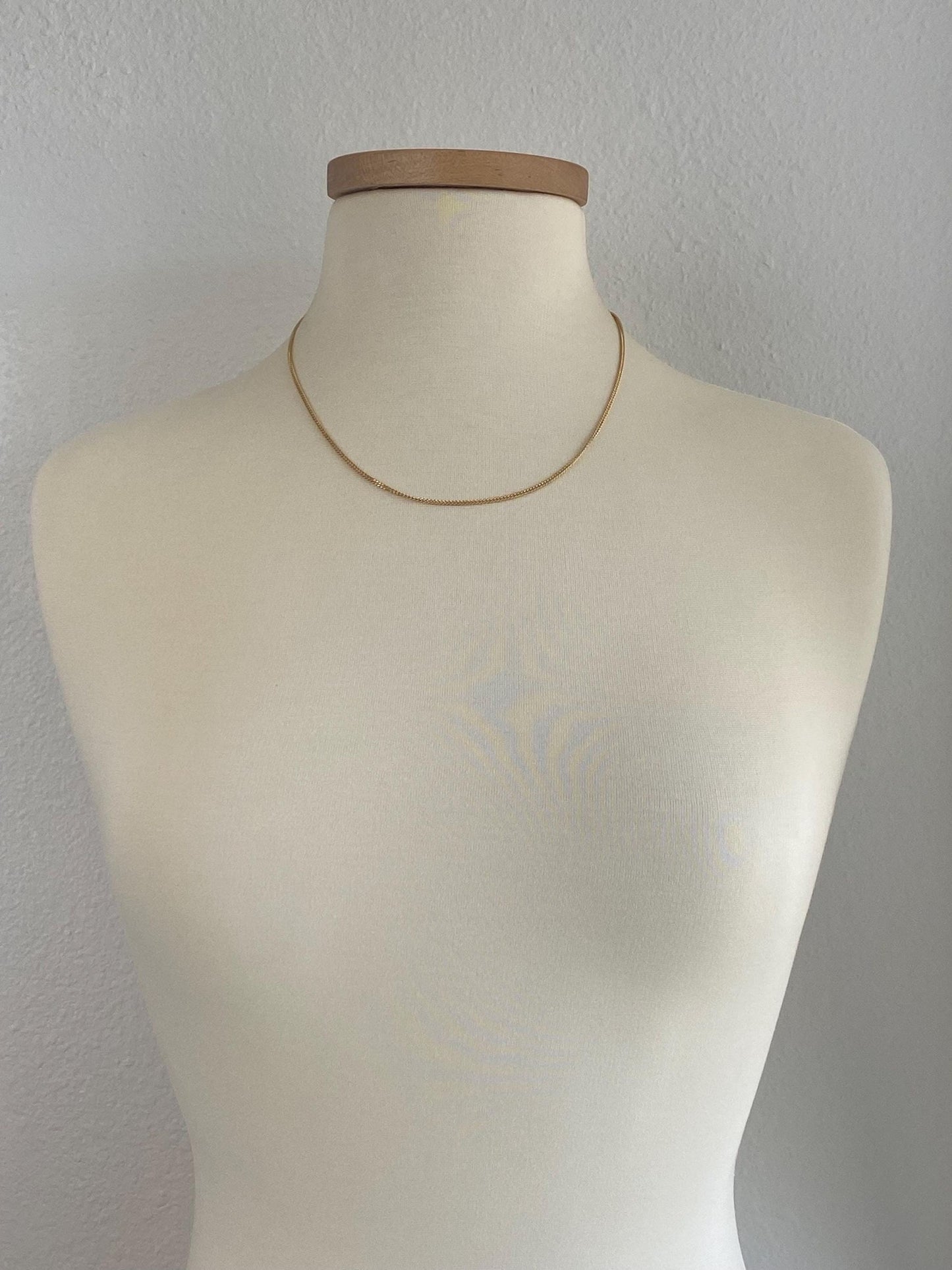 Vintage Solid 18k Yellow Gold Curb Chain Necklace - 19.75 inches