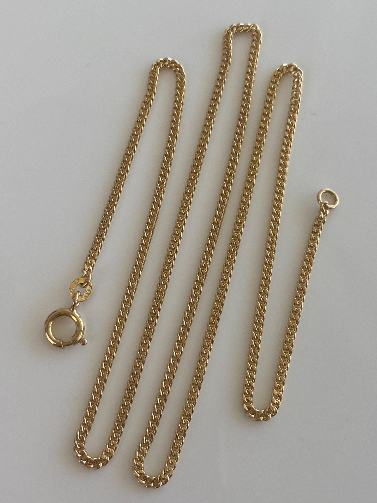 Vintage Solid 18k Yellow Gold Curb Chain Necklace - 19.75 inches