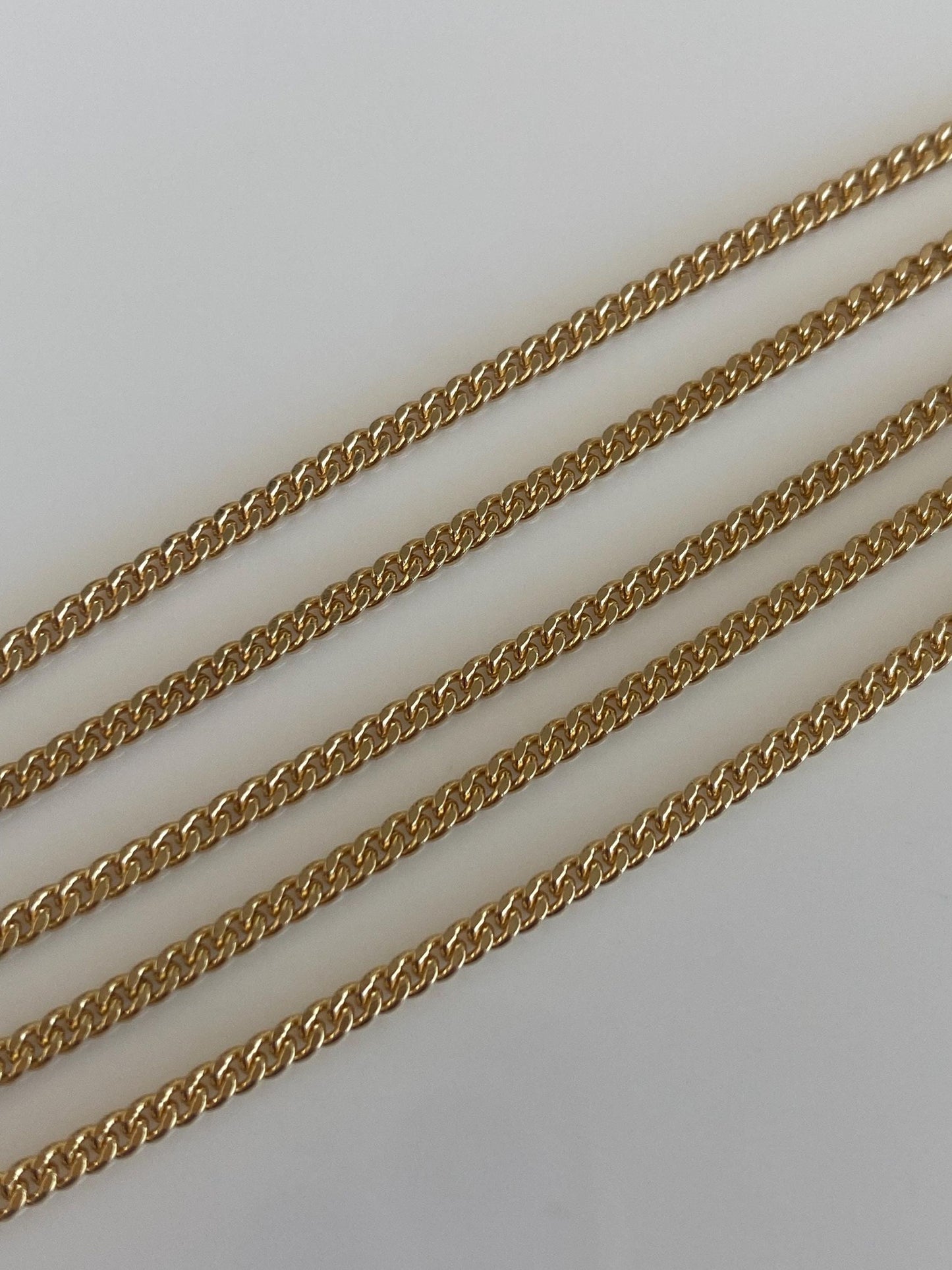 Vintage Solid 18k Yellow Gold Curb Chain Necklace - 19.75 inches