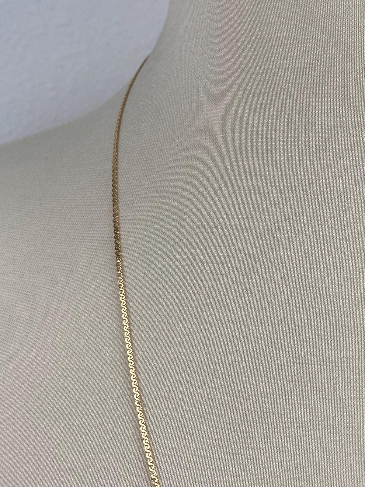 Vintage Solid 14k Yellow Gold Long Serpentine Chain Necklace - 24 inches
