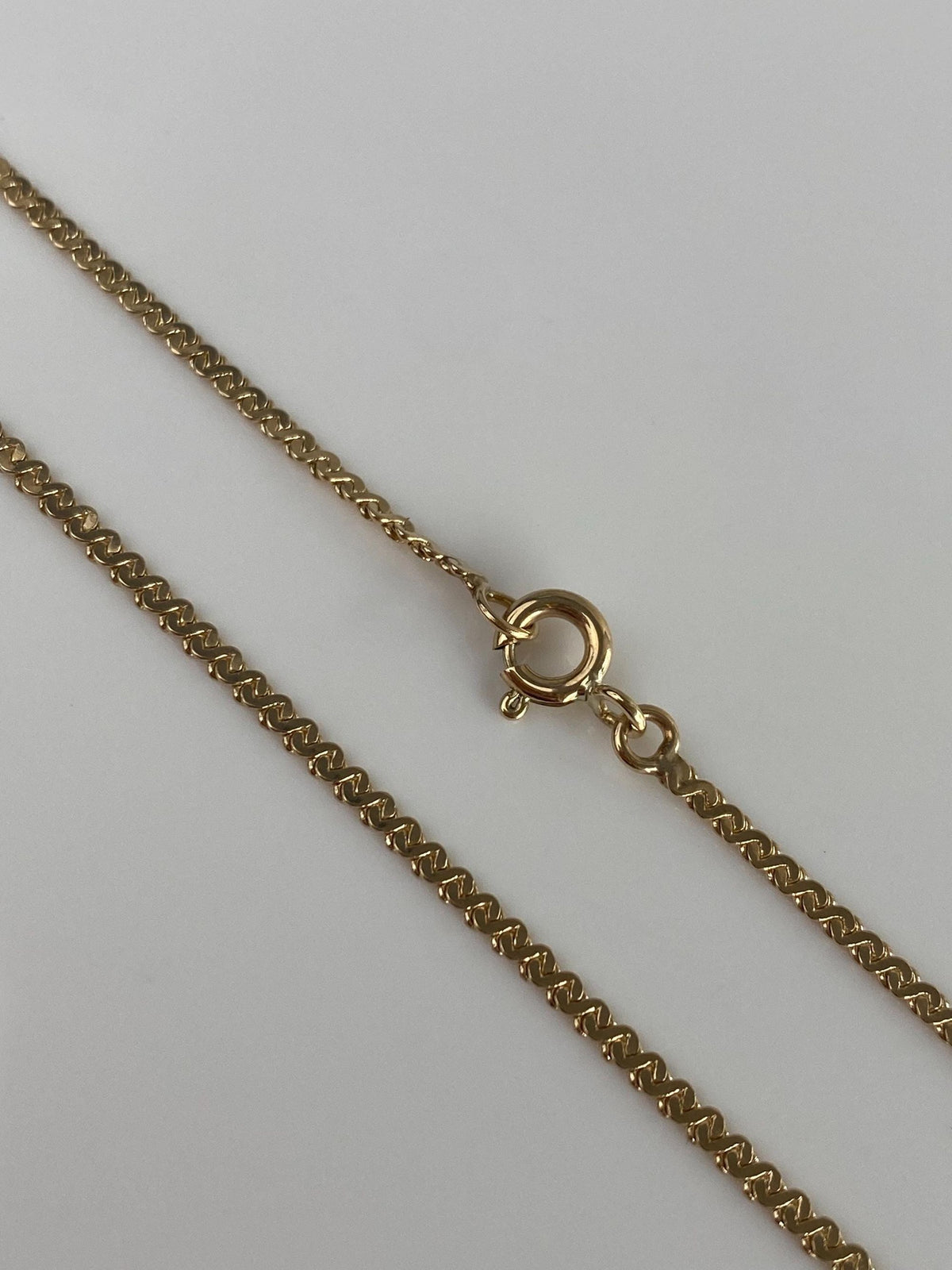 Vintage Solid 14k Yellow Gold Long Serpentine Chain Necklace - 24 inches