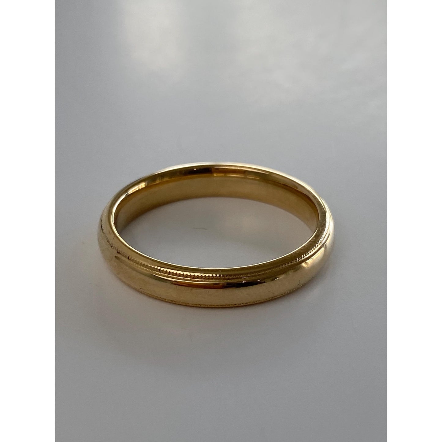 Vintage Solid 14k Yellow Gold Milgrain Ring Band - Size 10