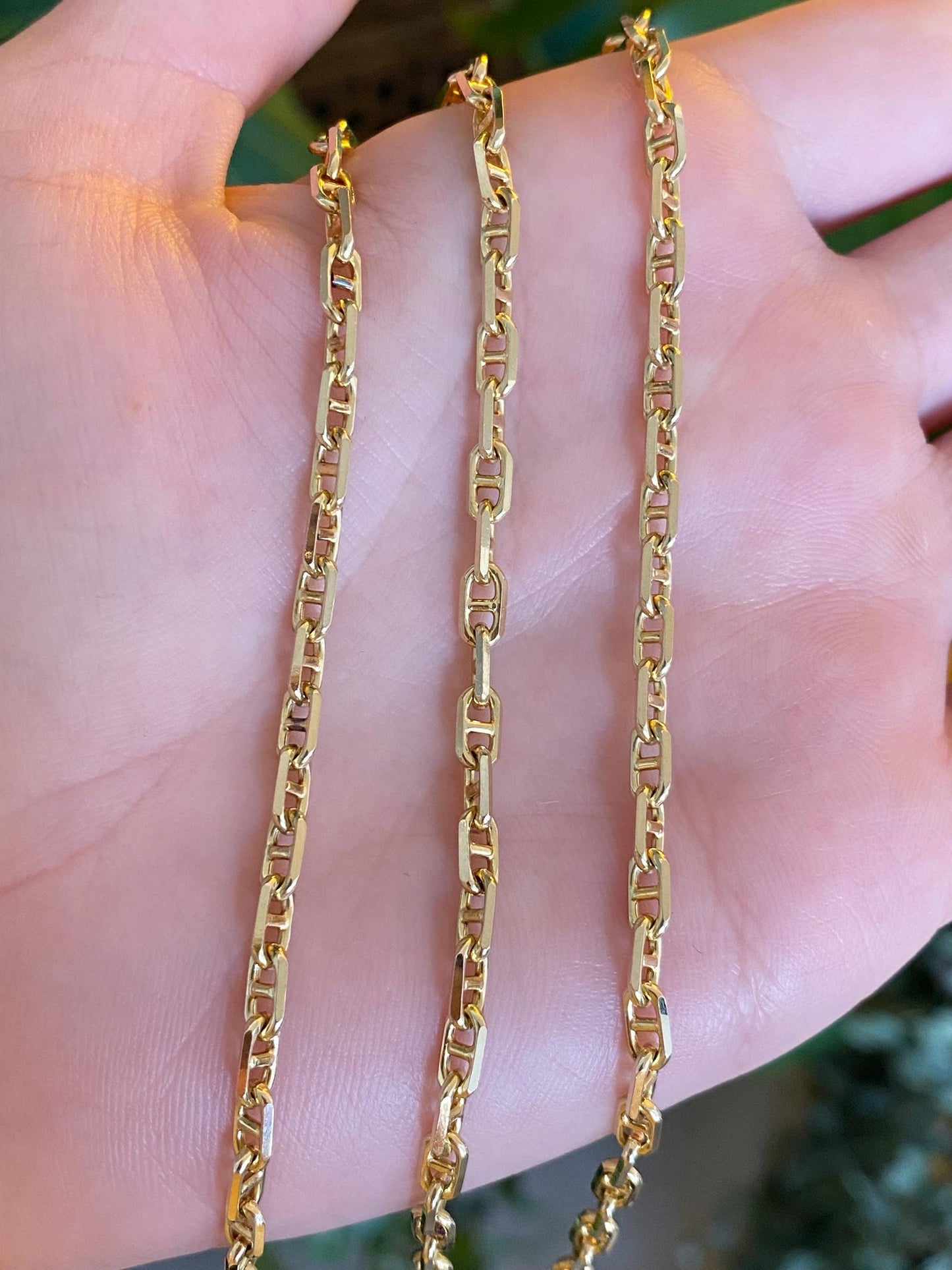 Vintage Solid 14k Yellow Gold Mariner Link Chain Necklace - 20.25 inches