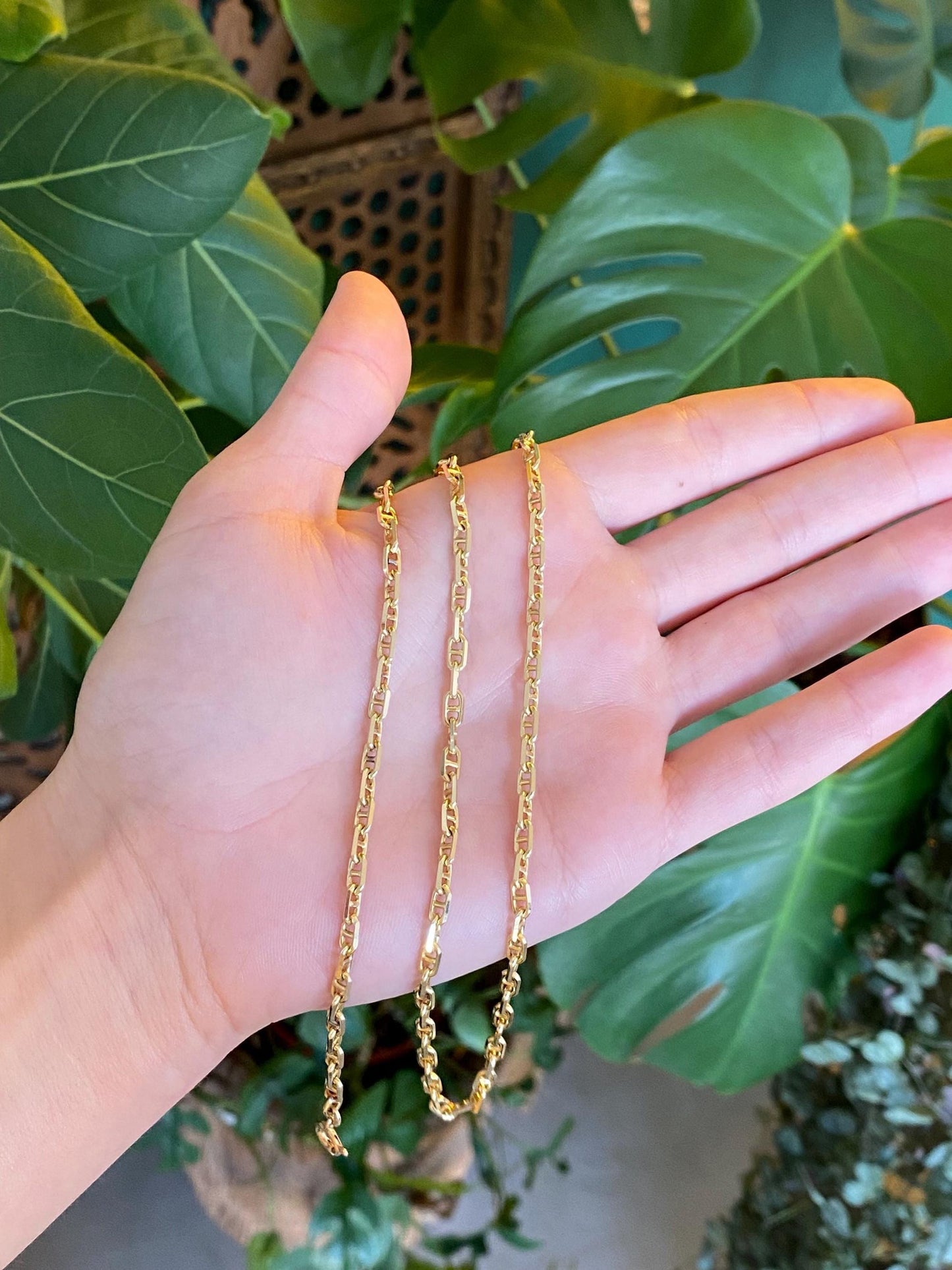 Vintage Solid 14k Yellow Gold Mariner Link Chain Necklace - 20.25 inches