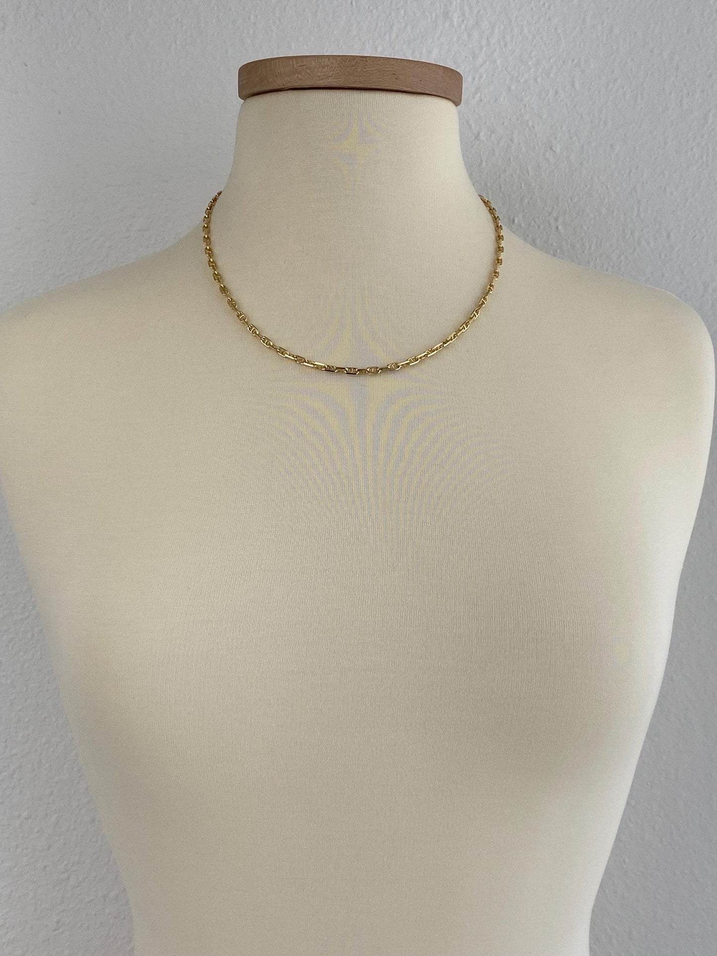 Vintage Solid 14k Yellow Gold Mariner Link Chain Necklace - 20.25 inches