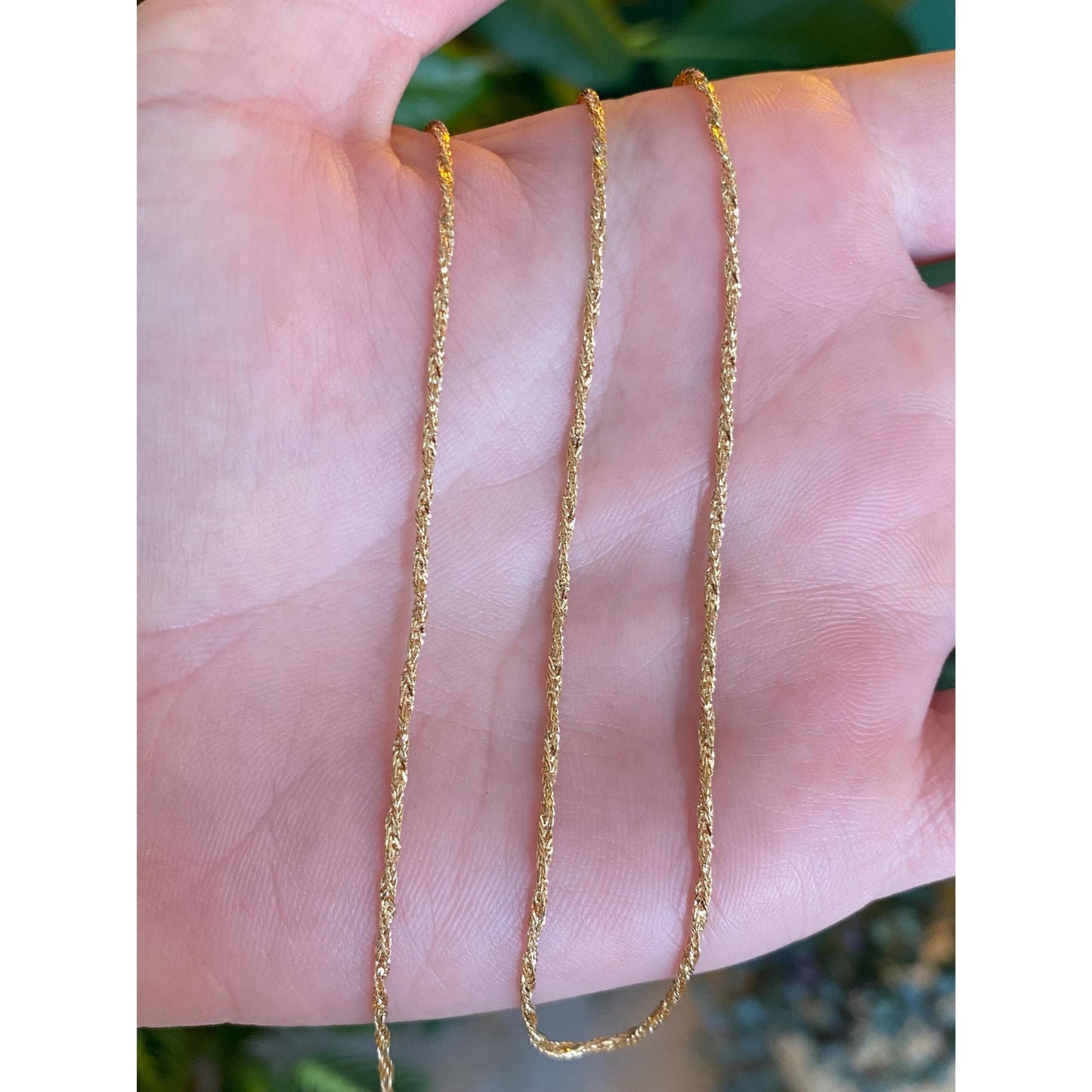 Vintage Solid 14k Yellow Gold Twist Chain Necklace - 15.75 inches