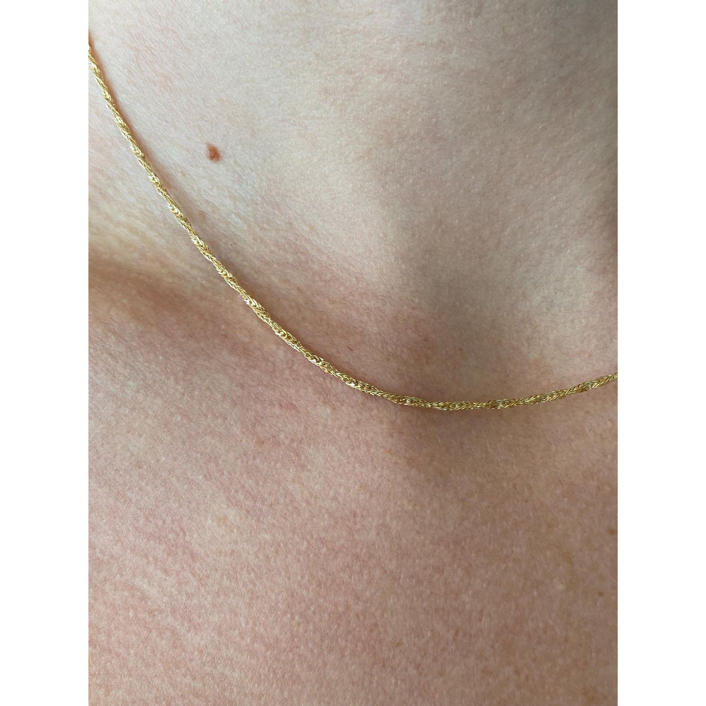 Vintage Solid 14k Yellow Gold Twist Chain Necklace - 15.75 inches