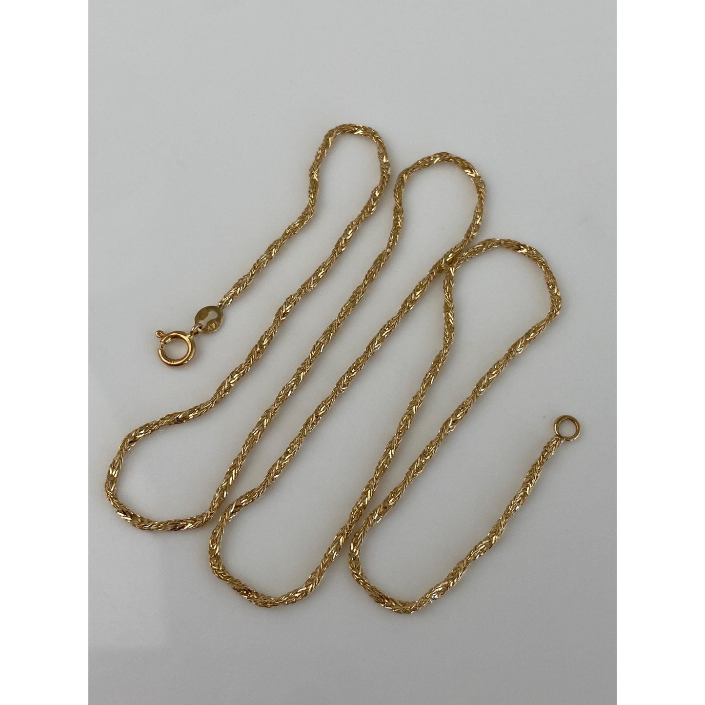 Vintage Solid 14k Yellow Gold Twist Chain Necklace - 15.75 inches