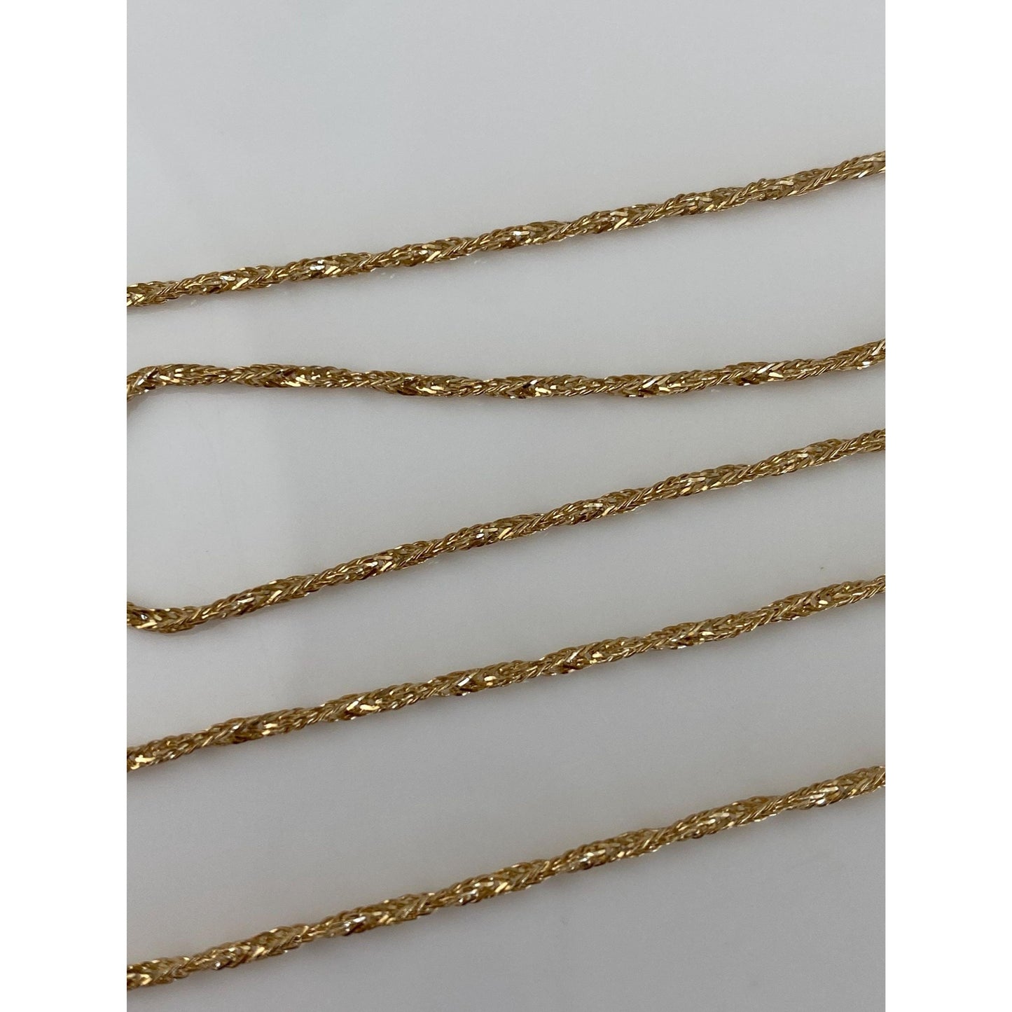 Vintage Solid 14k Yellow Gold Twist Chain Necklace - 15.75 inches