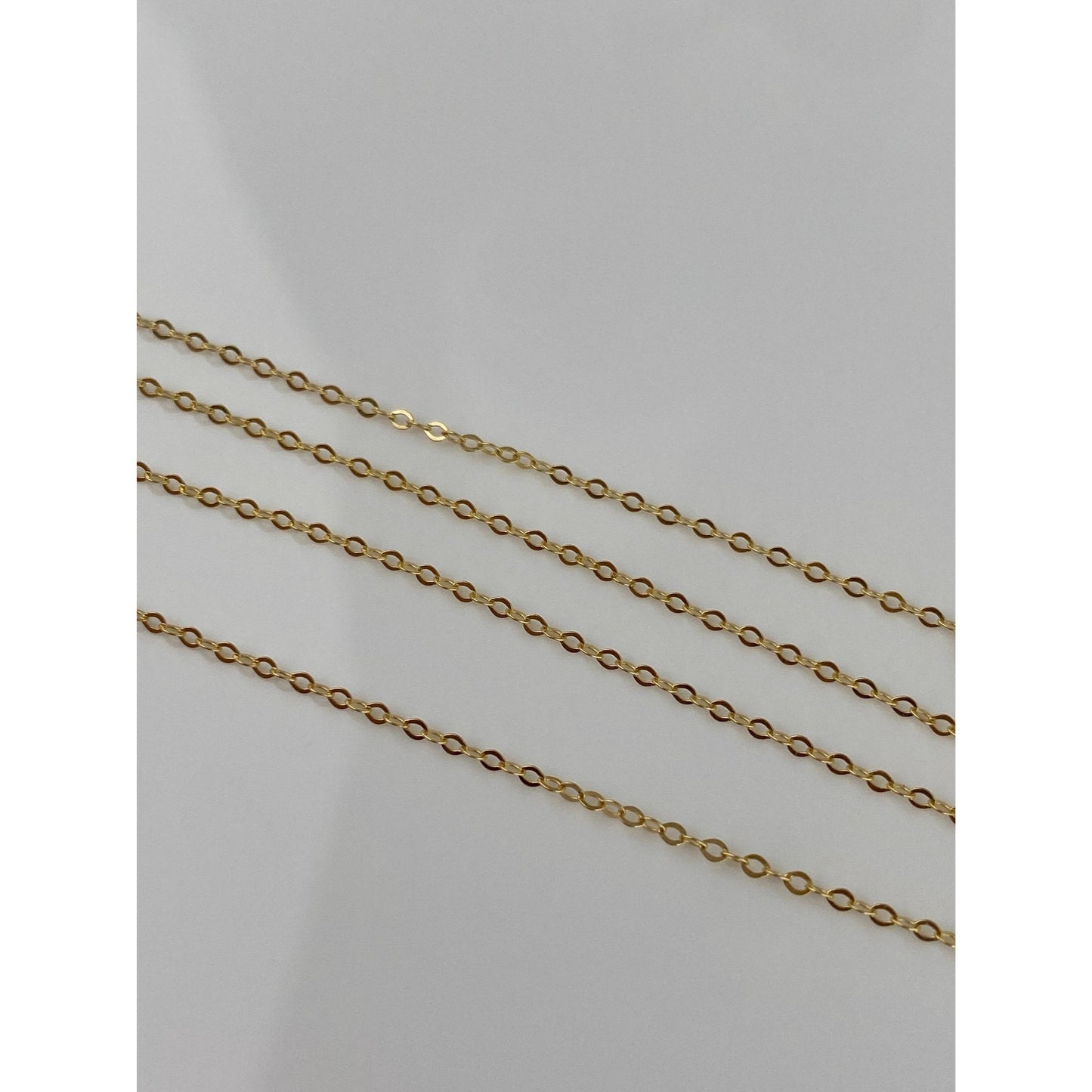 Vintage Solid 10k Yellow Gold Cable Link Key Lariat Necklace - 27.5 inches
