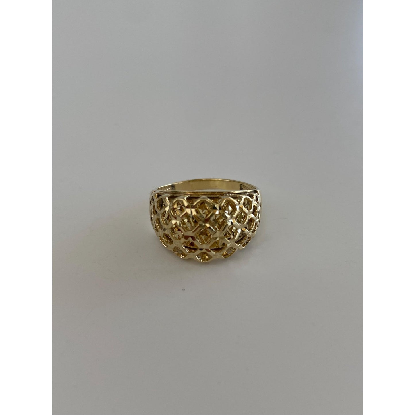 Vintage Solid 14k Yellow Gold Basket Weave Woven Ring - Size 5.75