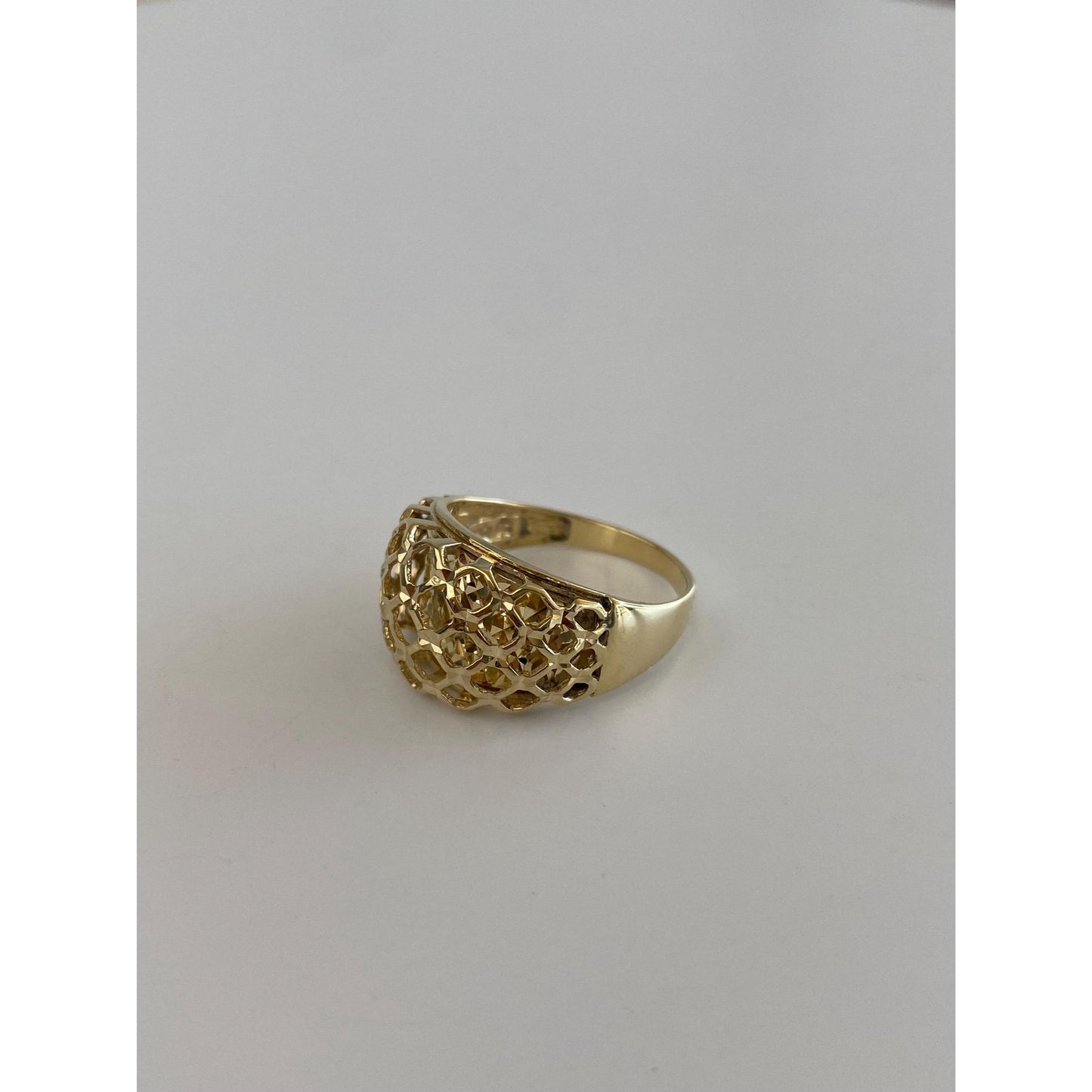 Vintage Solid 14k Yellow Gold Basket Weave Woven Ring - Size 5.75