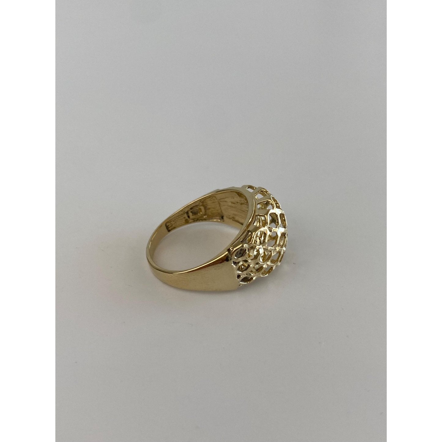 Vintage Solid 14k Yellow Gold Basket Weave Woven Ring - Size 5.75