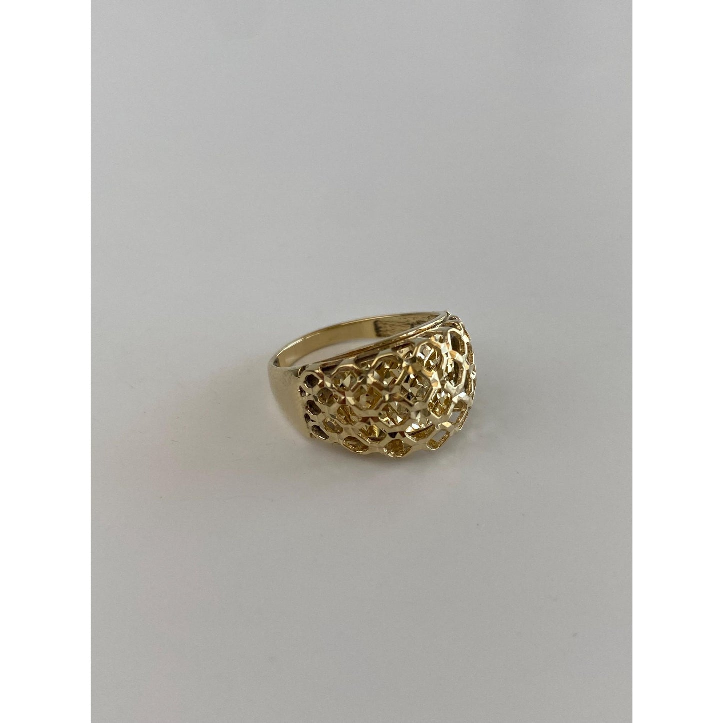Vintage Solid 14k Yellow Gold Basket Weave Woven Ring - Size 5.75