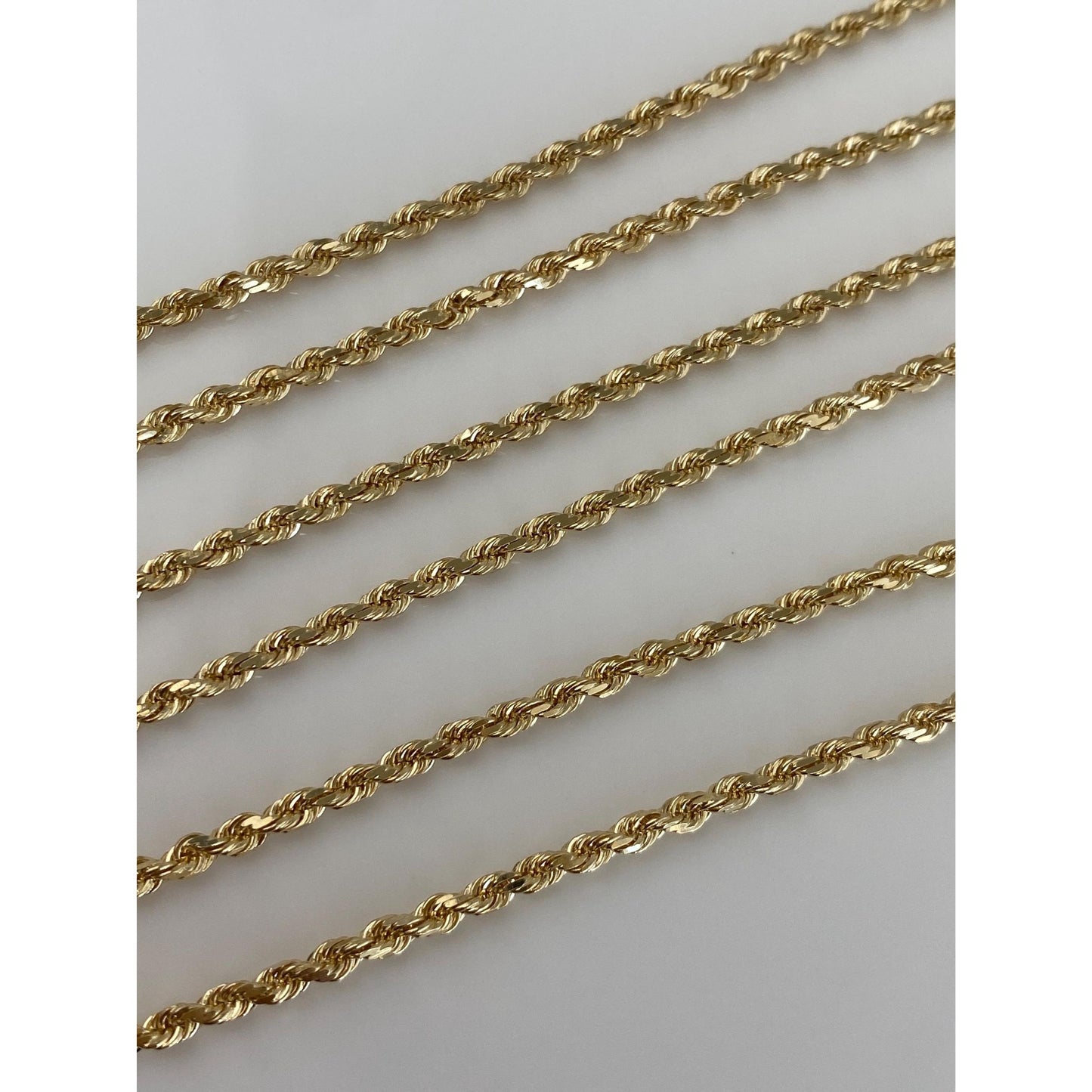 Vintage Solid 14k Yellow Gold Rope Chain Necklace - 23.75 inches